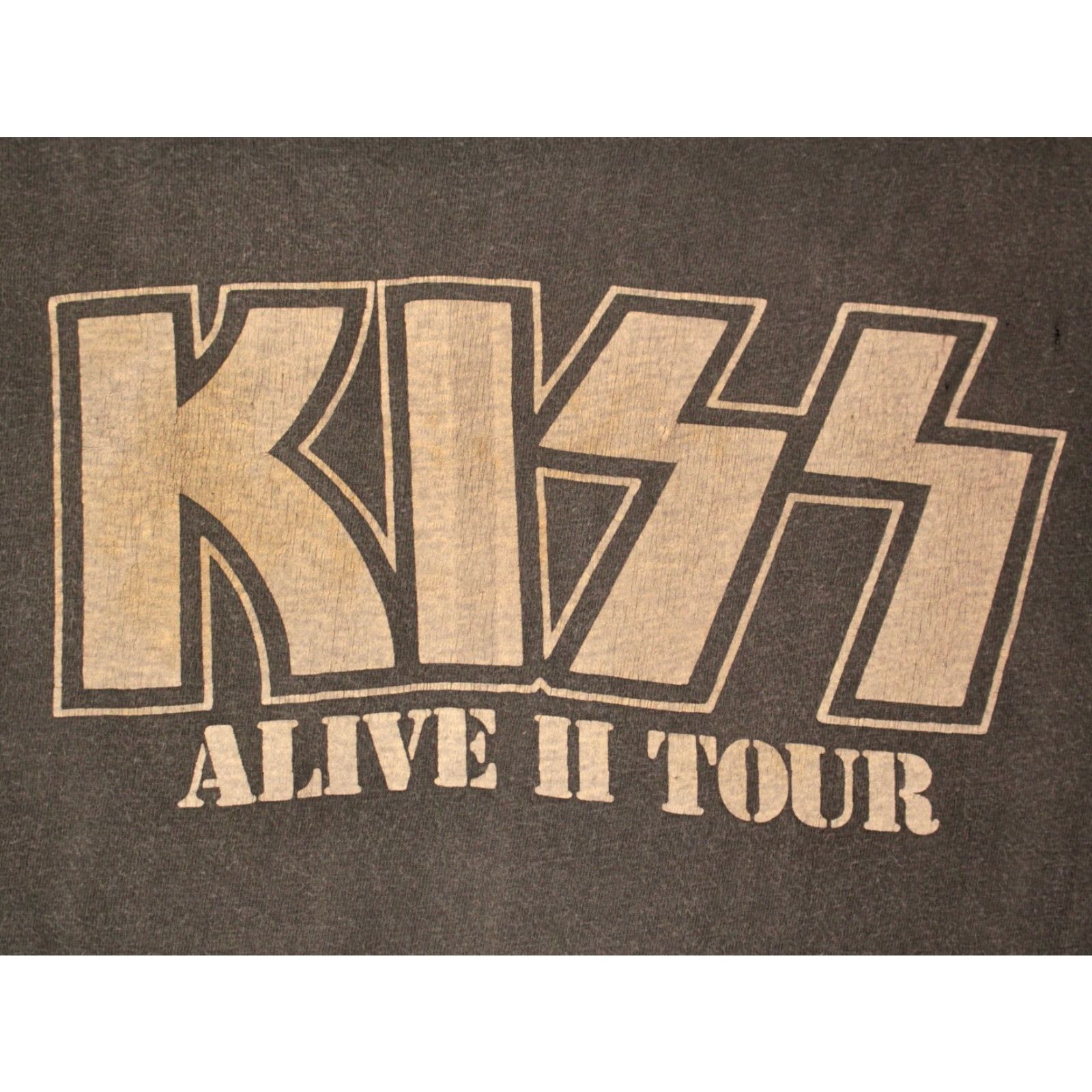 Vintage Men's VTG Kiss Alive II Tour TShirt 1970s Band T-shirt Grey Small 1970s Kiss Band T-Shirt Mens Vintage Graphic Tee Size US S / EU 44-46 / 1 - 4 Thumbnail