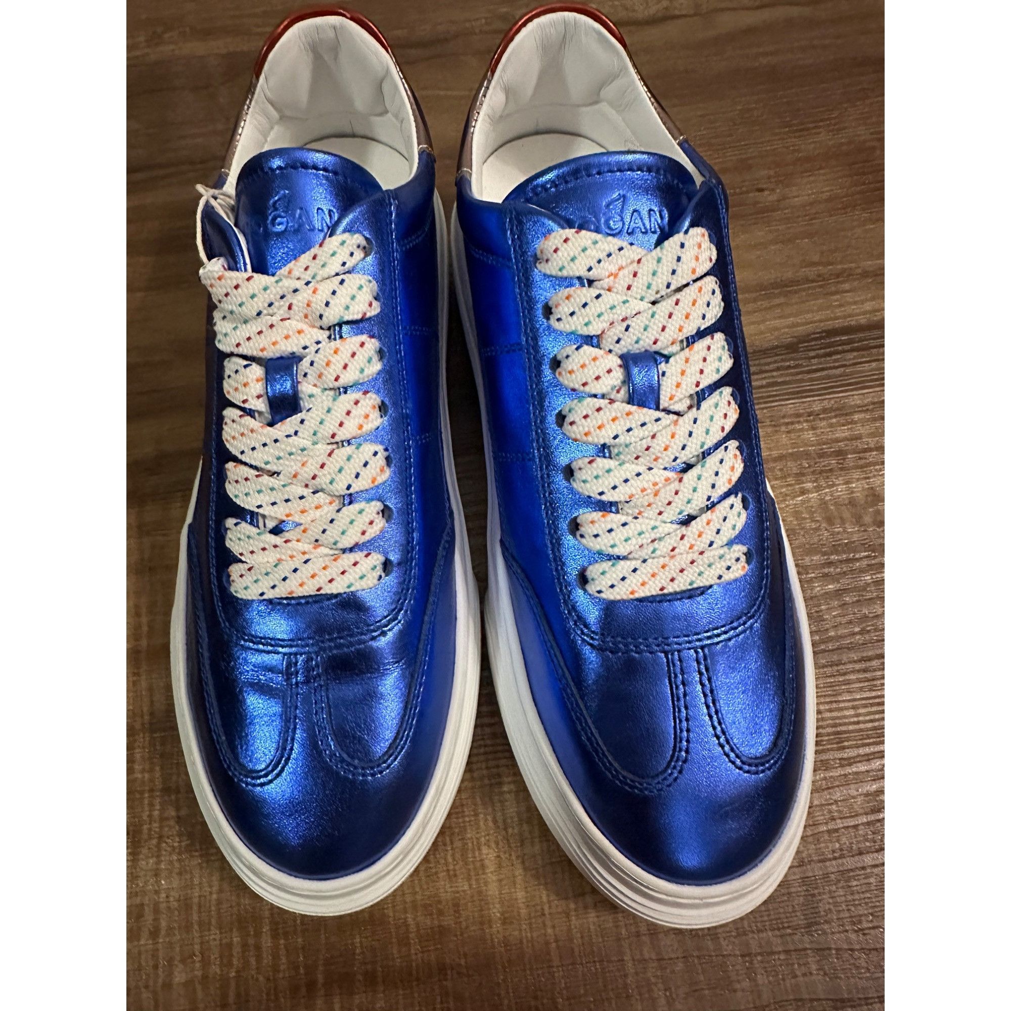Hogan NWT Hogan Soft Leather Blue laminated effect Sz 35 / US Size Size US 5 / IT 35 - 9 Thumbnail