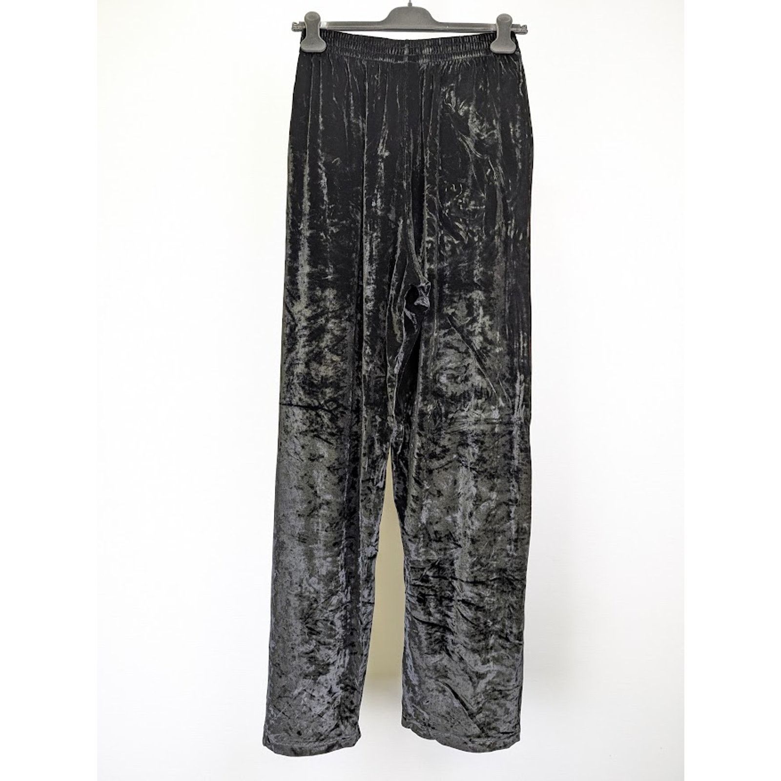 Balenciaga o1rshd1 Baggy Pants BB Paris Icon Shiny Velvet in Black Size US 32 / EU 48 - 10 Thumbnail