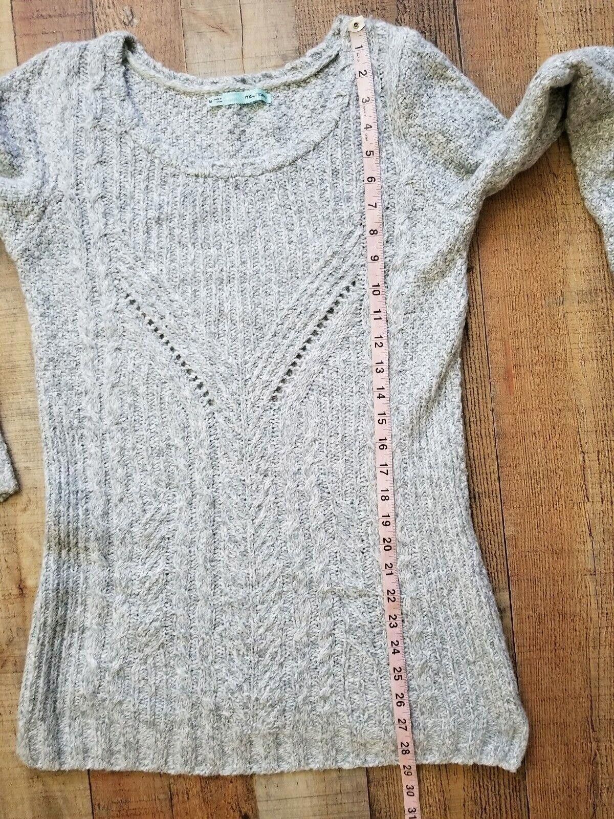 Designer Maurices Sweater Dress Medium Light Grey Long Slouchy Size M / US 6-8 / IT 42-44 - 7 Thumbnail