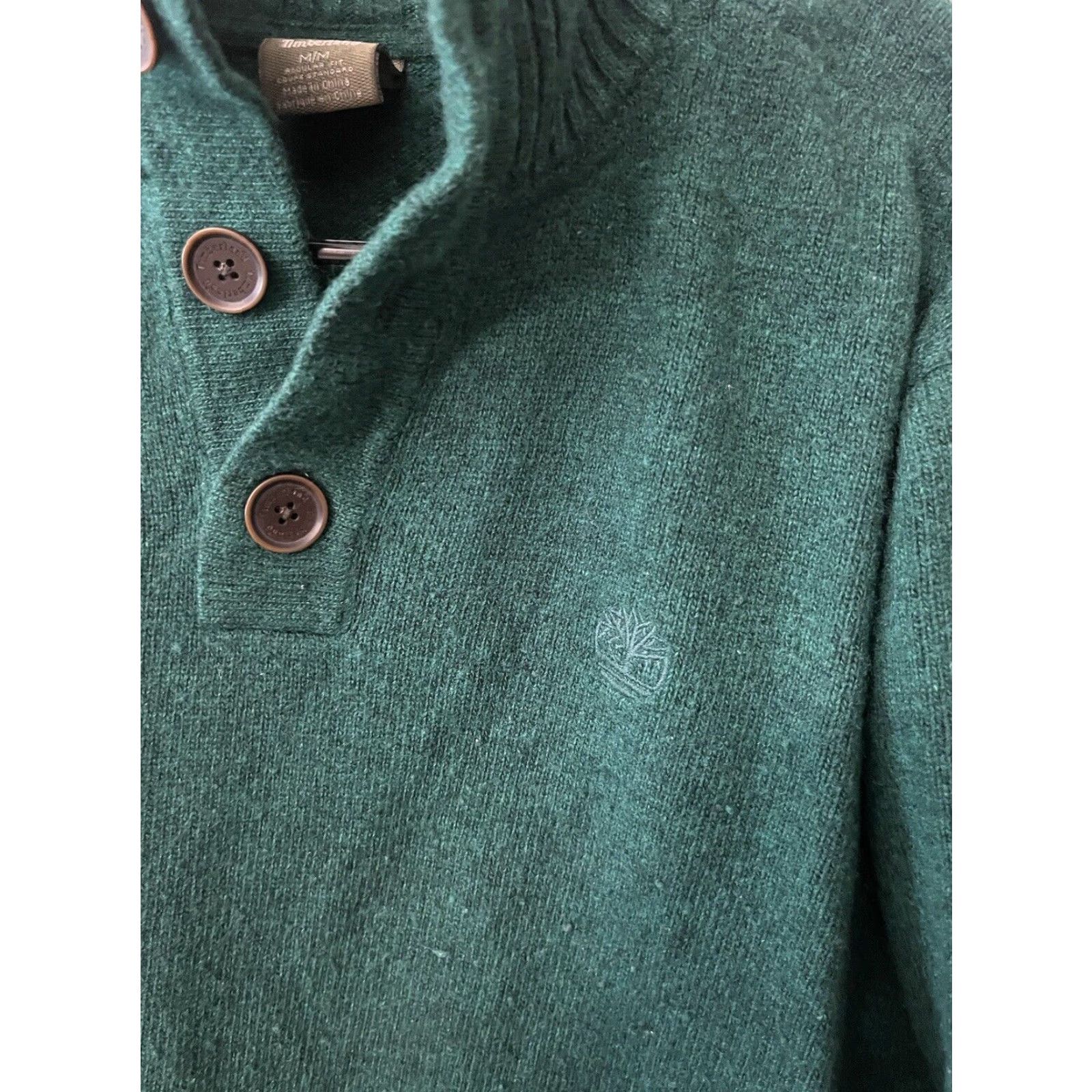 Timberland VINTAGE Timberland Sweater Shirt Henley Mock Neck Wool Blend Men L Green Preppy 90s Mens Size US M / EU 48-50 / 2 - 3 Thumbnail