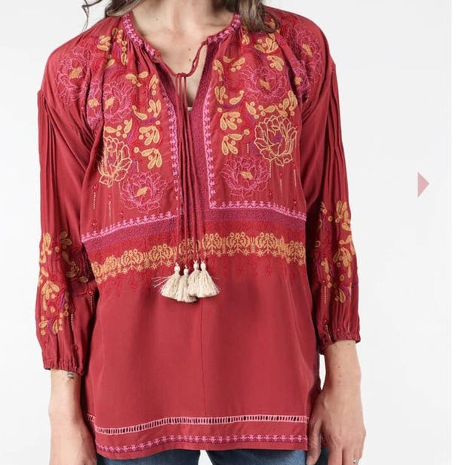 Johnny Was JOHNNY WAS PEYTON TUNIC 100% Silk Currant Size MEDIUM NWT Size M / US 6-8 / IT 42-44 - 1 Thumbnail