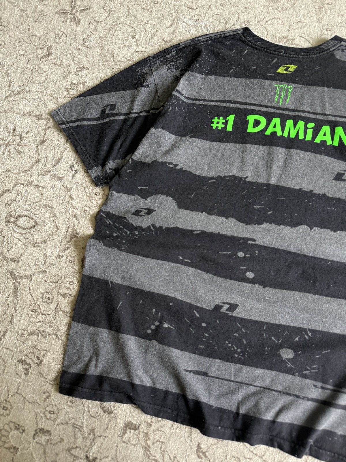 Vintage Vintage Monster Energy Number One Damian Striped Tee y2k 90s Size US XL / EU 56 / 4 - 7 Thumbnail