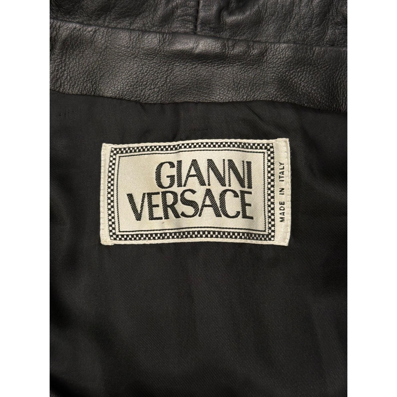 Versace 1990s Gianni Versace leather zip jacket Size US L / EU 52-54 / 3 - 8 Thumbnail