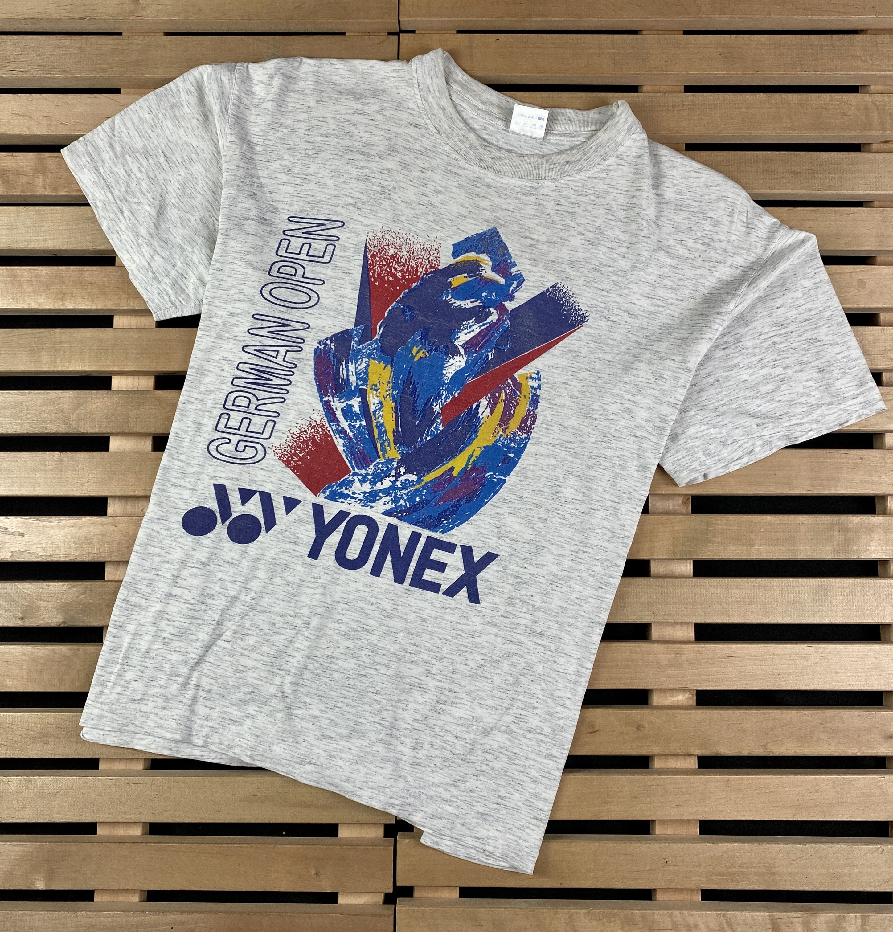 Japanese Brand × Vintage Mens Vintage T-Shirt Yonex German Open Size L Size US L / EU 52-54 / 3 - 1 Thumbnail