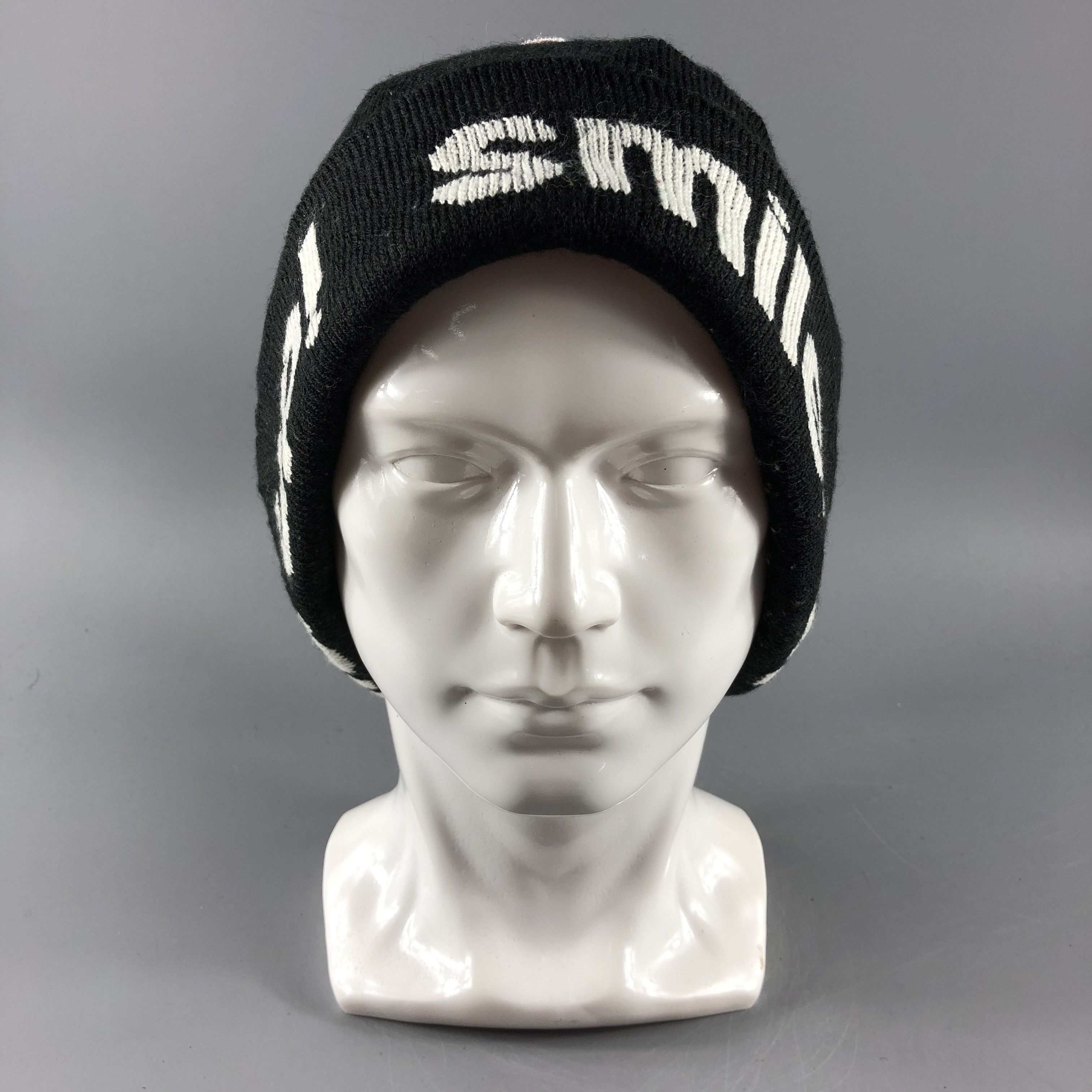image of Vintage Japanese Hats Up Smile Beanie Smiley Face Snow Hat B190, Men's