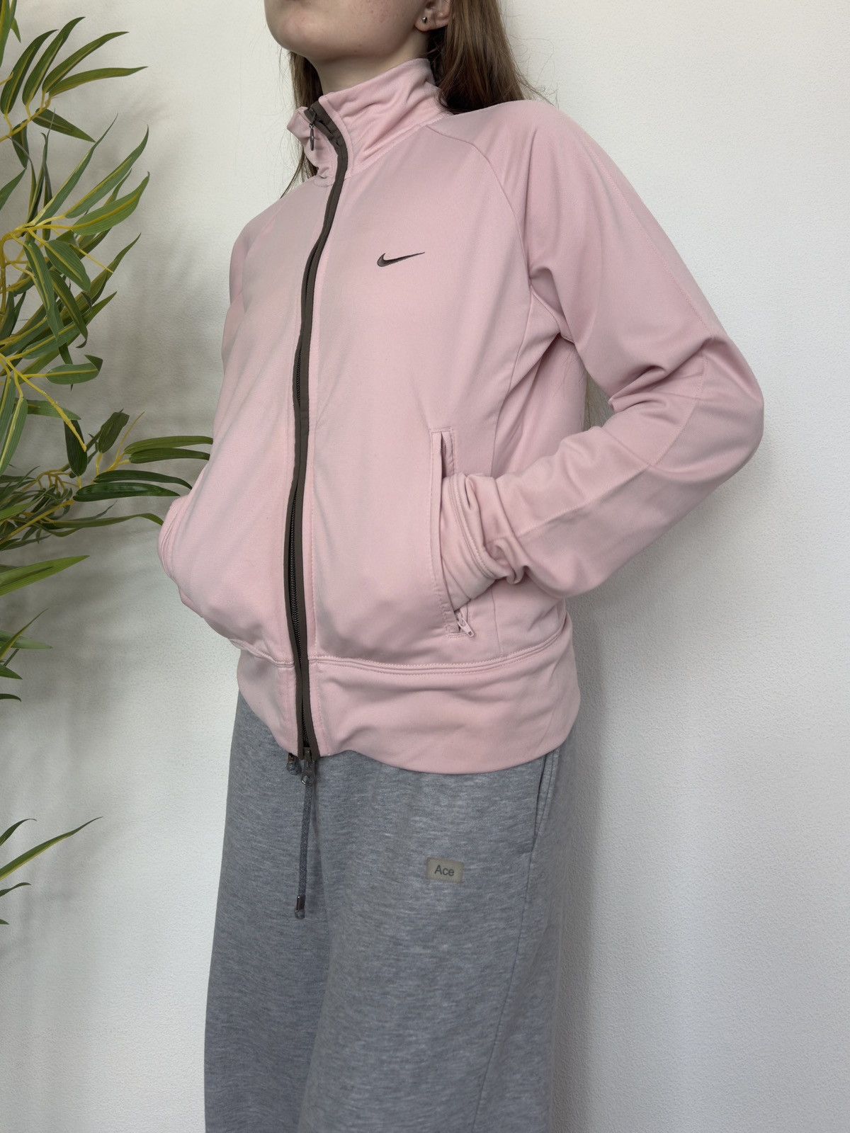 Nike 1990s NIKE MINI SWOOSH CUTE ZIP PINK/BROWN HOODIE Size M / US 6-8 / IT 42-44 - 7 Thumbnail