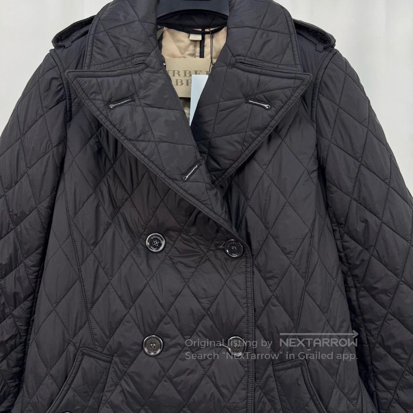Burberry Burberry Black Quilted Double-Breasted Coat. Size M / US 6-8 / IT 42-44 - 3 Thumbnail