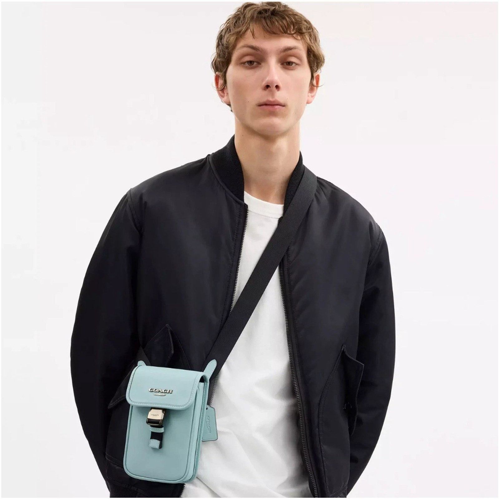 Coach NWT COACH men's Racer Phone Crossbody CAJ42 Light Blue Size ONE SIZE - 7 Thumbnail