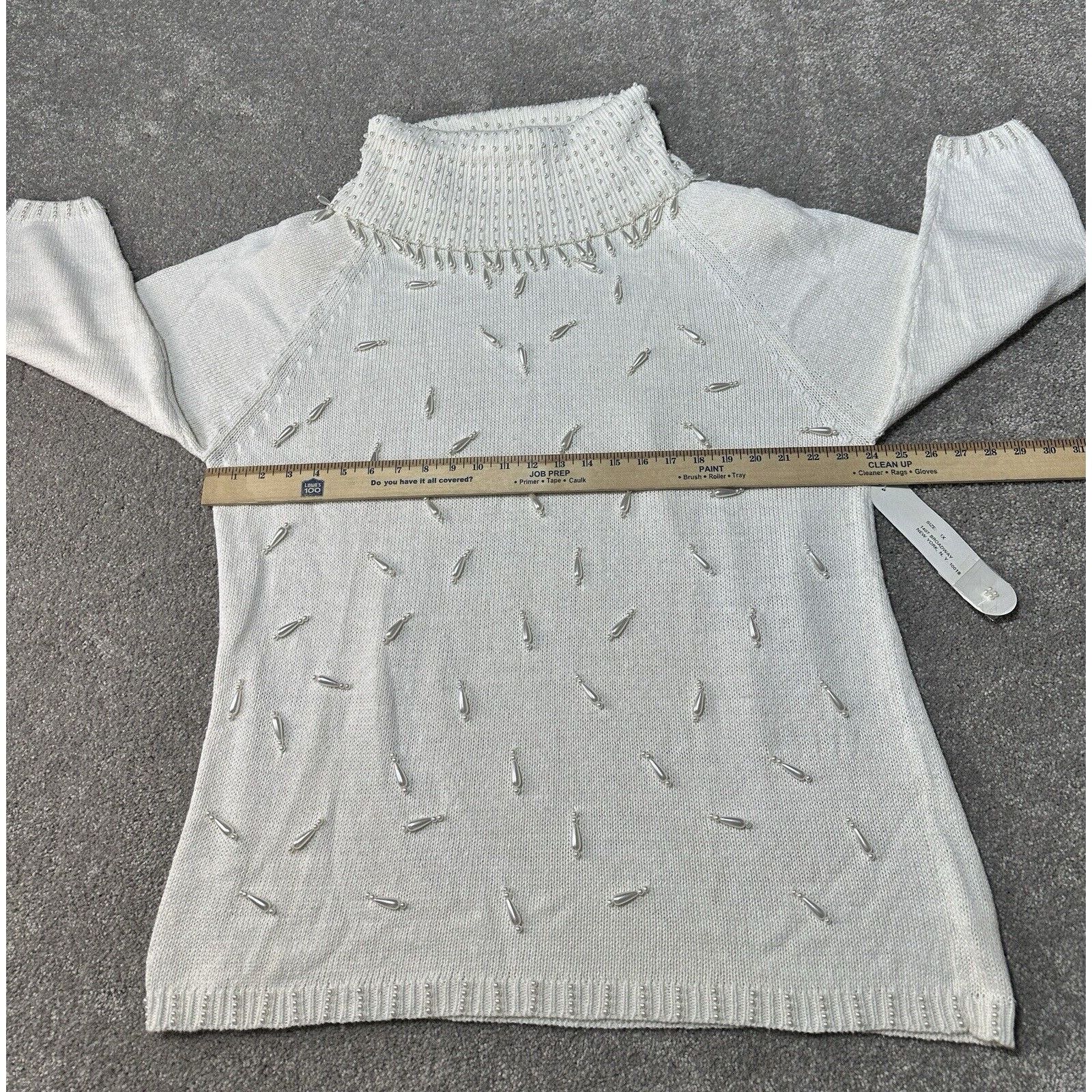 Other Vintage 80s Pearl Sweater Womens Plus 1X Winter Holiday Size XL / US 12-14 / IT 48-50 - 6 Thumbnail