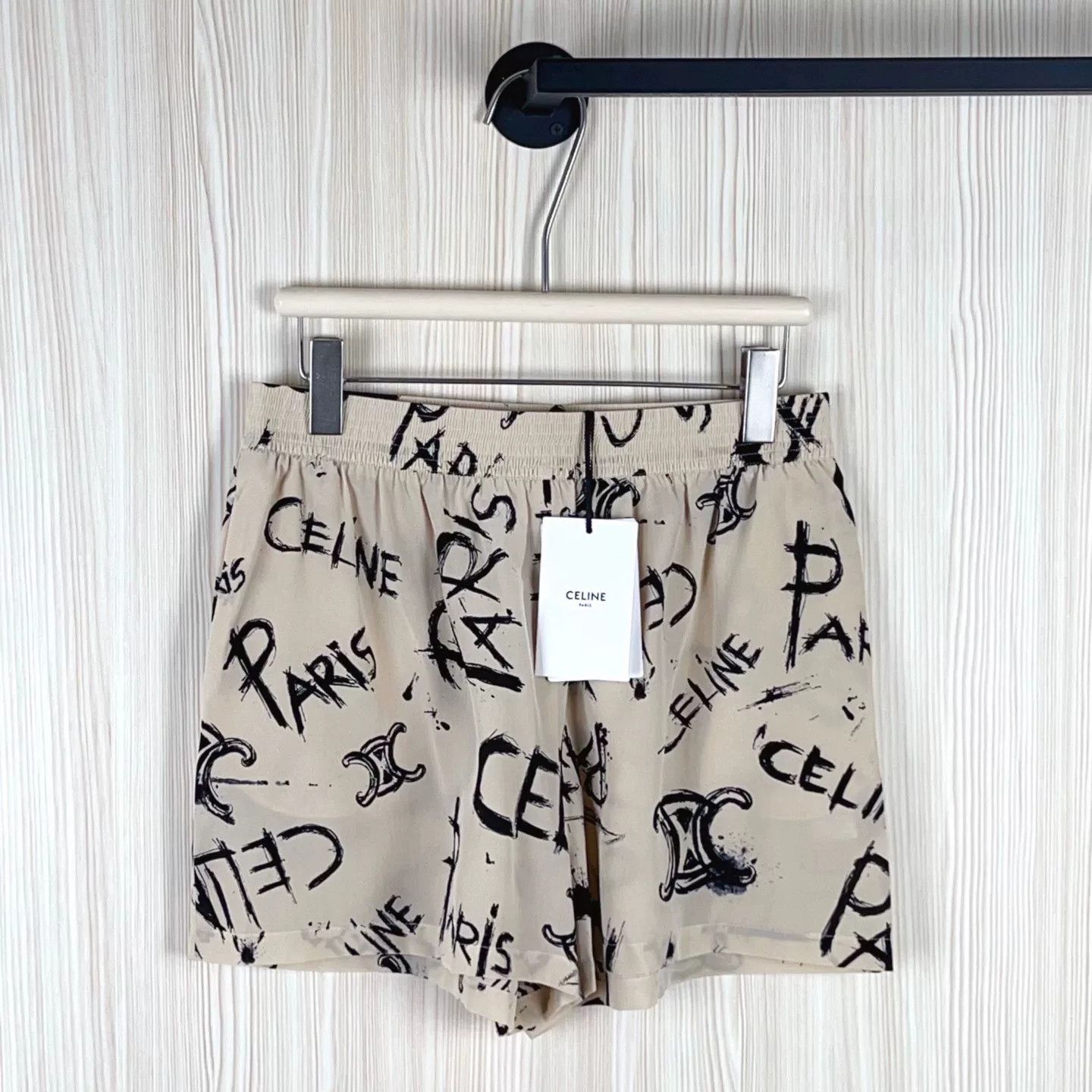 Celine Celine Beige Paris Print Shorts Size 38" / US 16 / IT 52 - 1 Thumbnail
