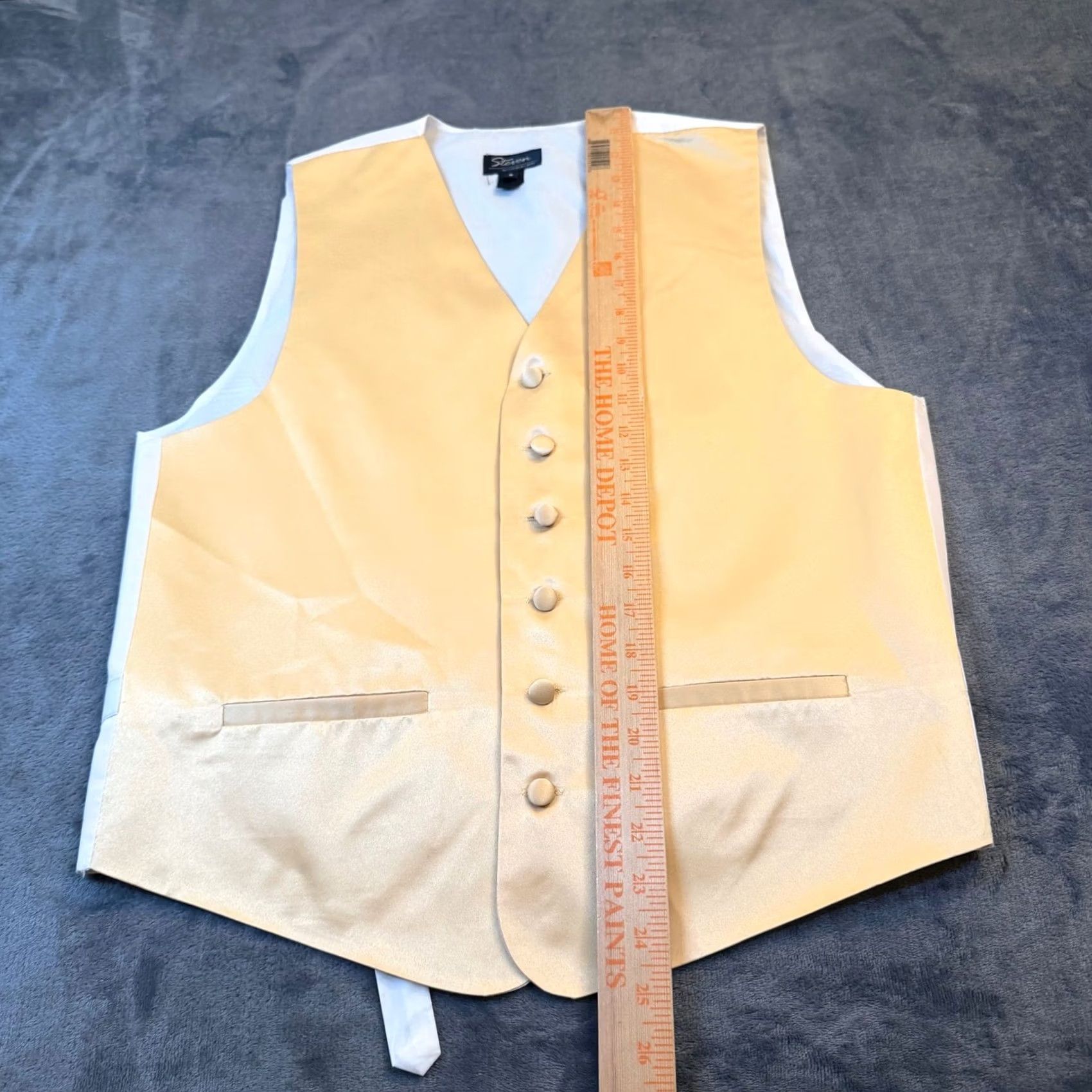 Vintage Steven Land Formal Tuxedo Vest Mens Small Gold Satin Adjustable Back Strap Adjustable Strap Vest Satin Finish Size US S / EU 44-46 / 1 - 6 Thumbnail