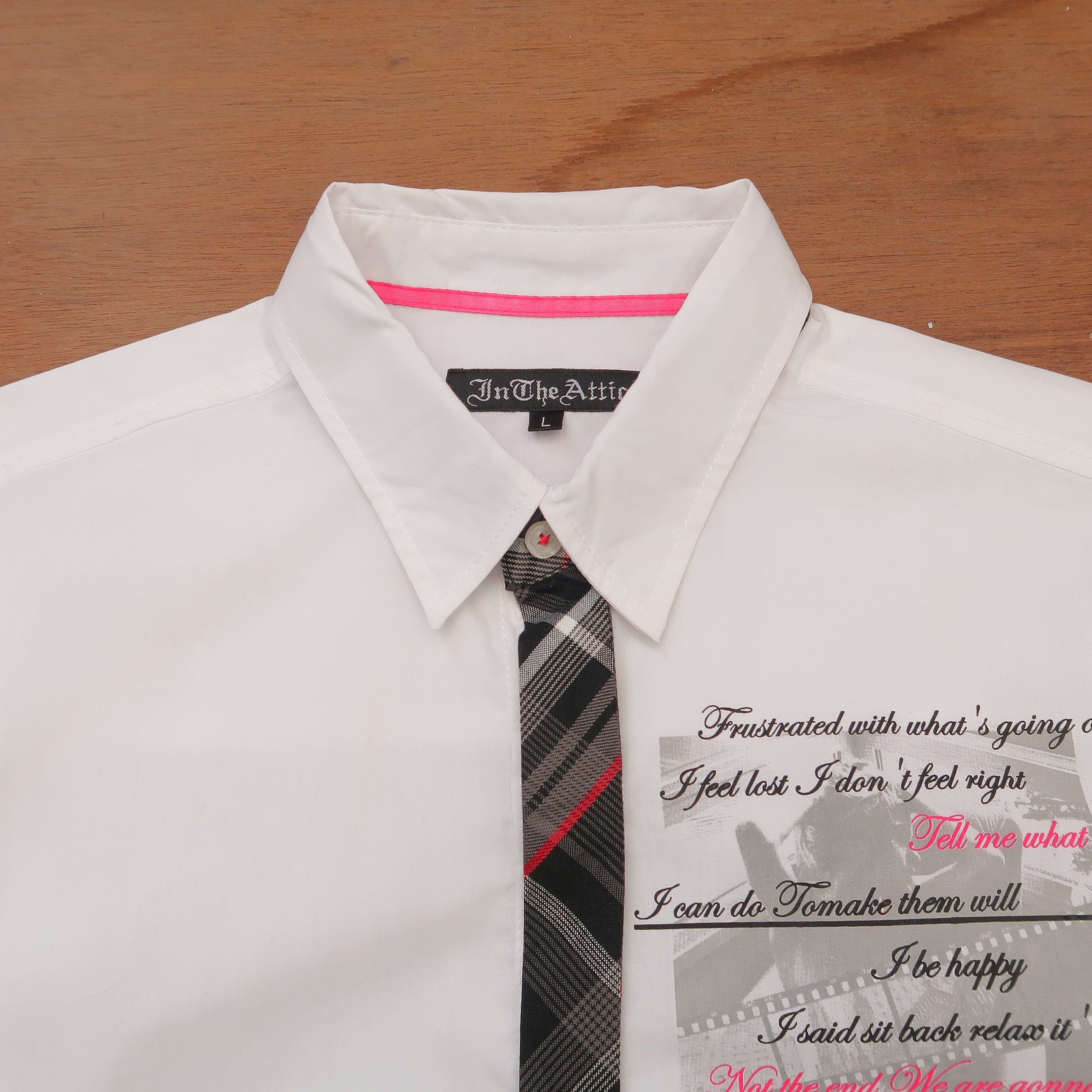Japanese Brand 1990s If Six Was Nine In The Attic Punk Poem Shirt Tie Size US M / EU 48-50 / 2 - 3 Thumbnail