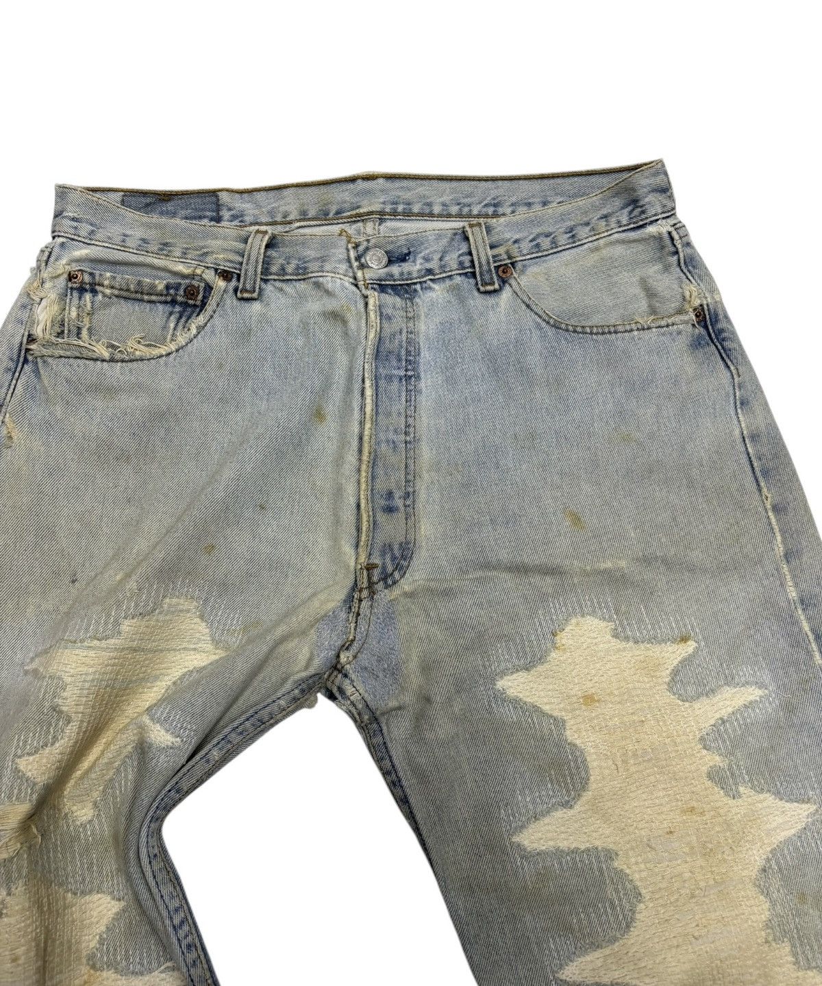 Levi's 🔥VINTAGE LEVIS 501 SICK DISTRESSED DENIM JEANS Size US 36 / EU 52 - 7 Thumbnail