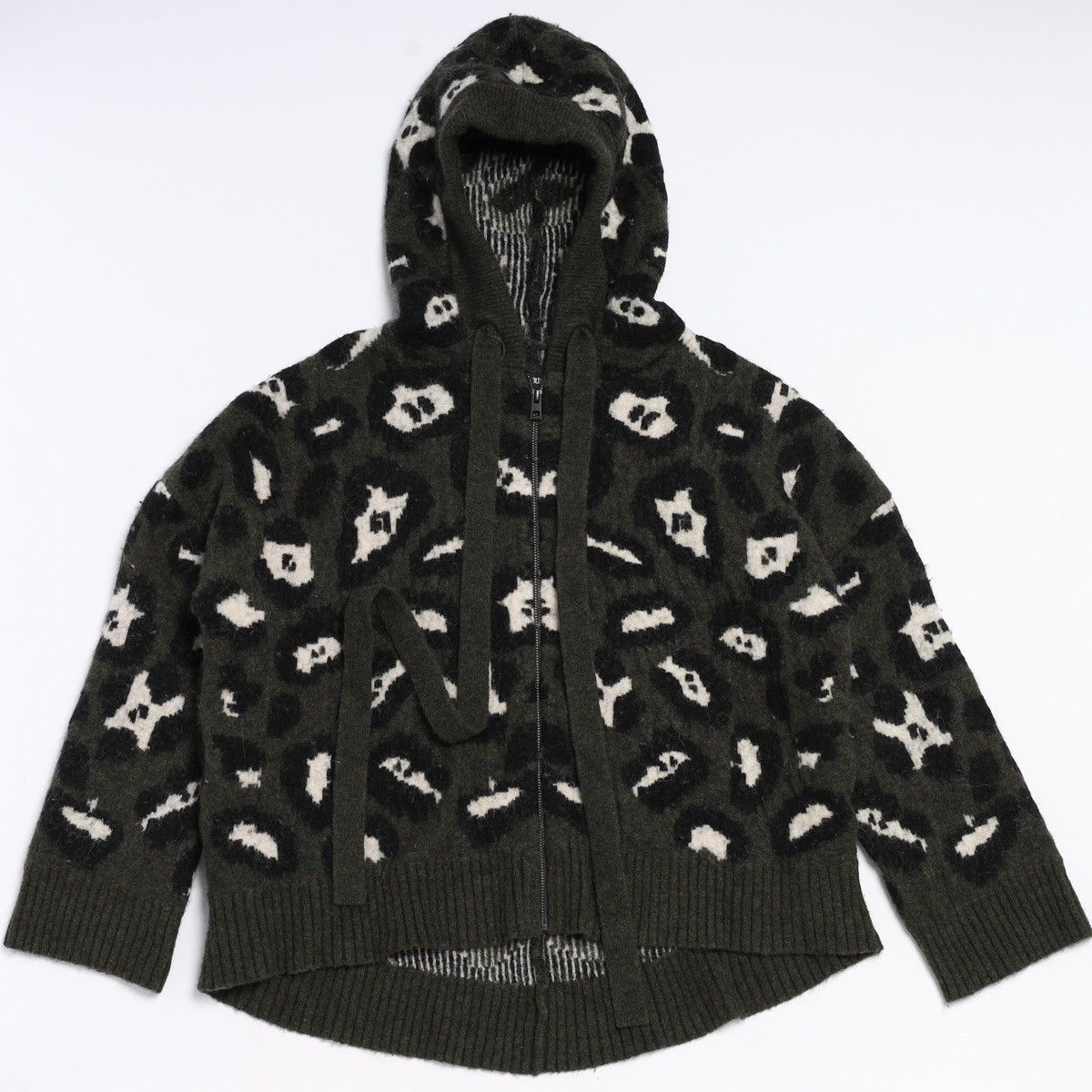 Zadig & Voltaire Zadig Voltaire Lennox Wool Zip Sweater Camo Green Leopard Size M / US 6-8 / IT 42-44 - 1 Thumbnail