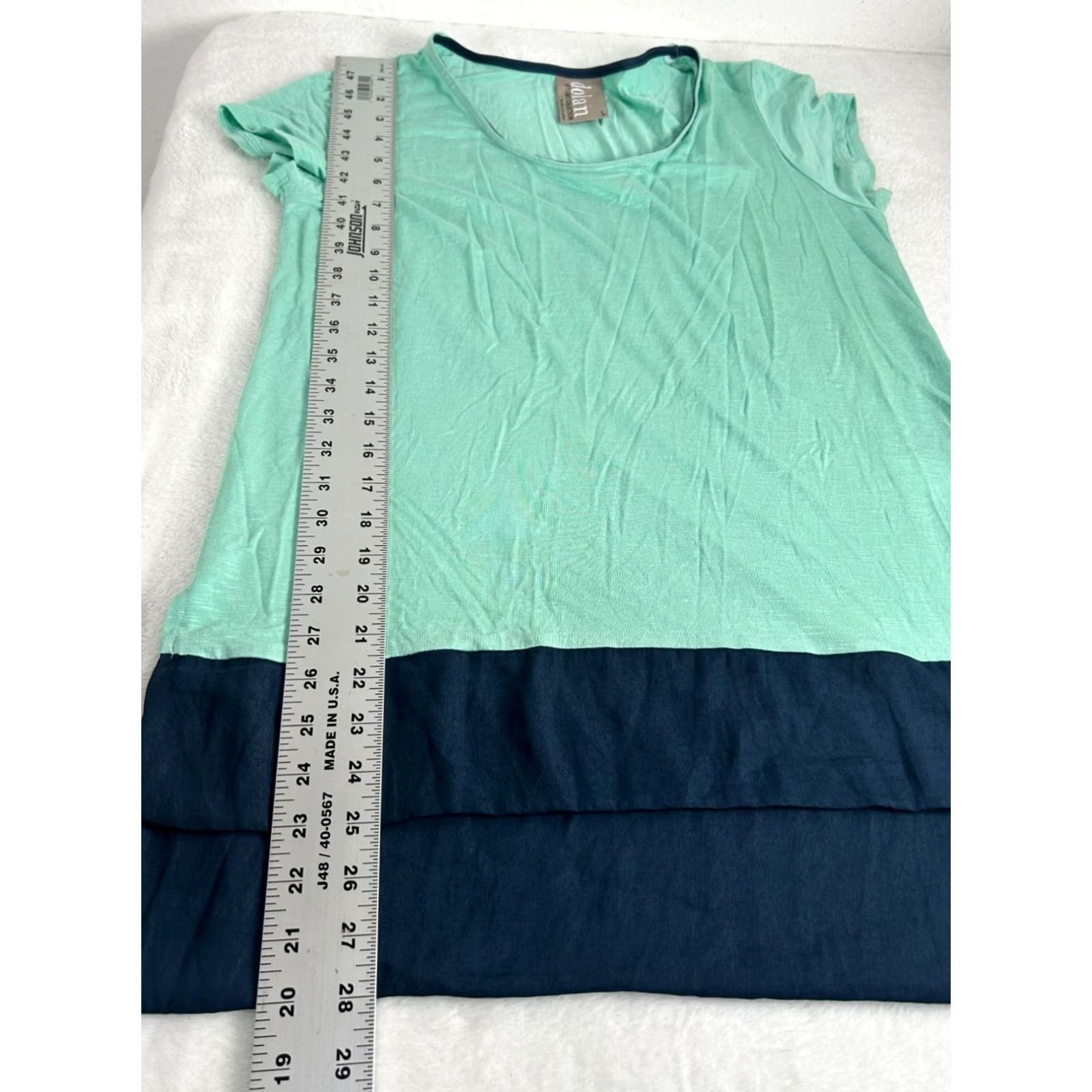 Anthropologie Dolan Anthropologie Womens Mint Blue Colorblock High Low Tunic T-Shirt Top Large Size L / US 10 / IT 46 - 8 Thumbnail