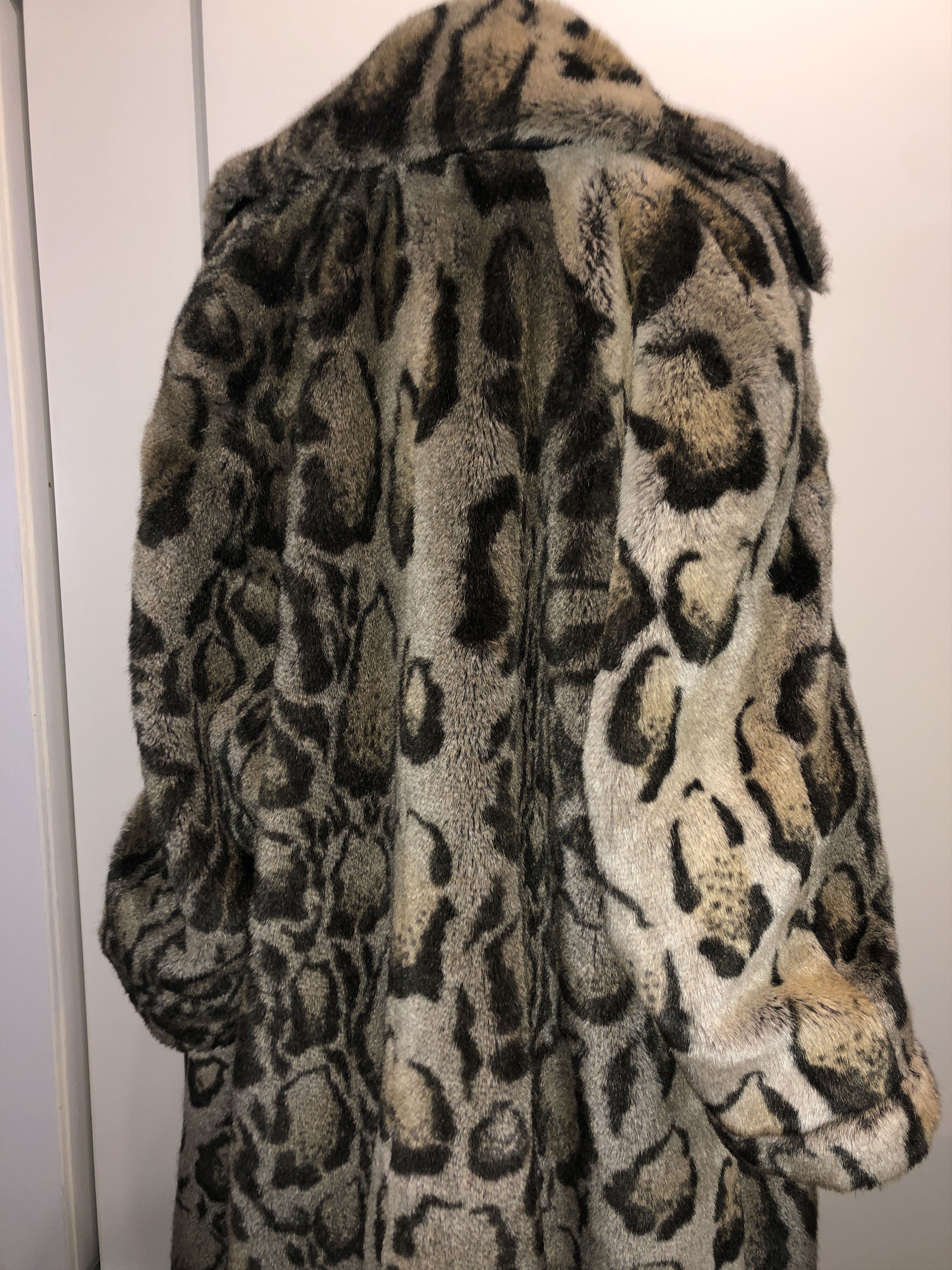 Calugi e Gianelli Animalier Wide Fake Fur Coat Size L / US 10 / IT 46 - 4 Thumbnail