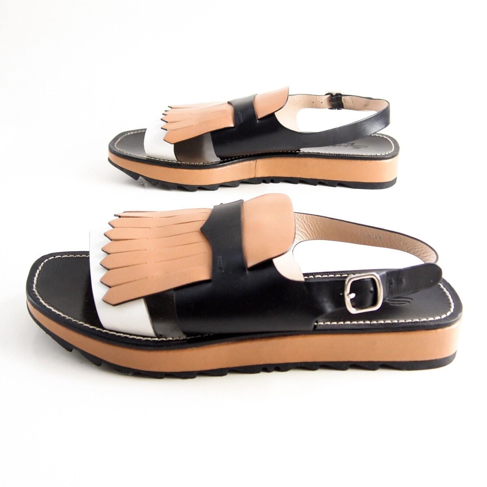 Santoni Santoni Slingback Sandals Black Brown Leather US 10 EU 40 Size US 10 / IT 40 - 3 Thumbnail