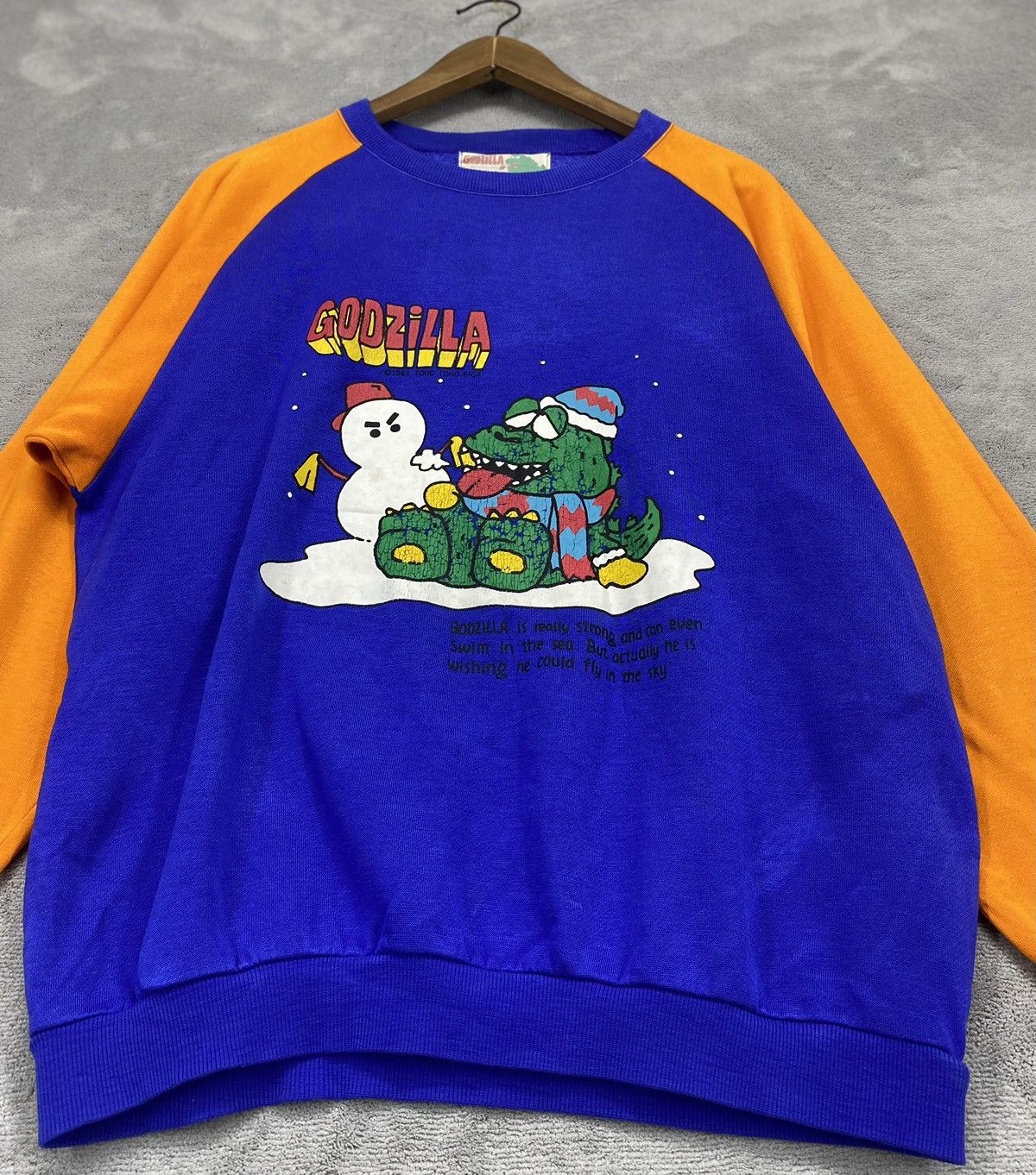 Japanese Brand × Vintage Vintage 90s 1993 Godzilla Anime Toho-Toho Eiga Sweatshirt Size US M / EU 48-50 / 2 - 4 Thumbnail
