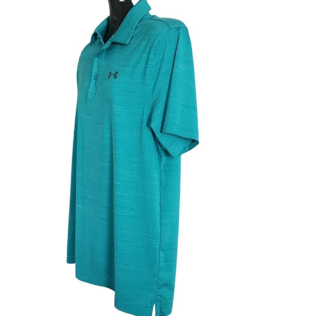 Under Armour Under Armour Men's Size Large Teal Heatgear Loose Fit Polo S Size US L / EU 52-54 / 3 - 3 Thumbnail