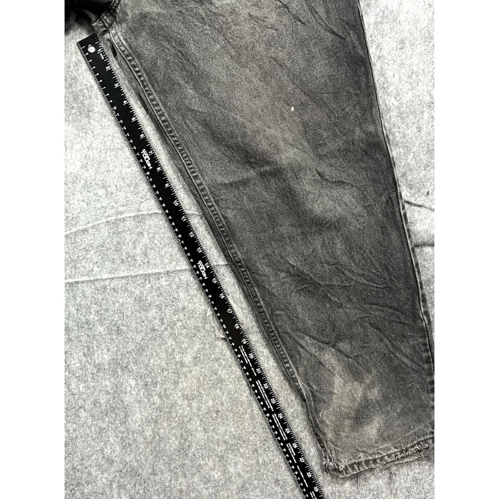 Levi's VINTAGE Levi's 570 Jeans Men Relaxed Fit 33x30 Denim Cotton Charcoal Gray Baggy Workwear Pants Size US 33 - 3 Thumbnail