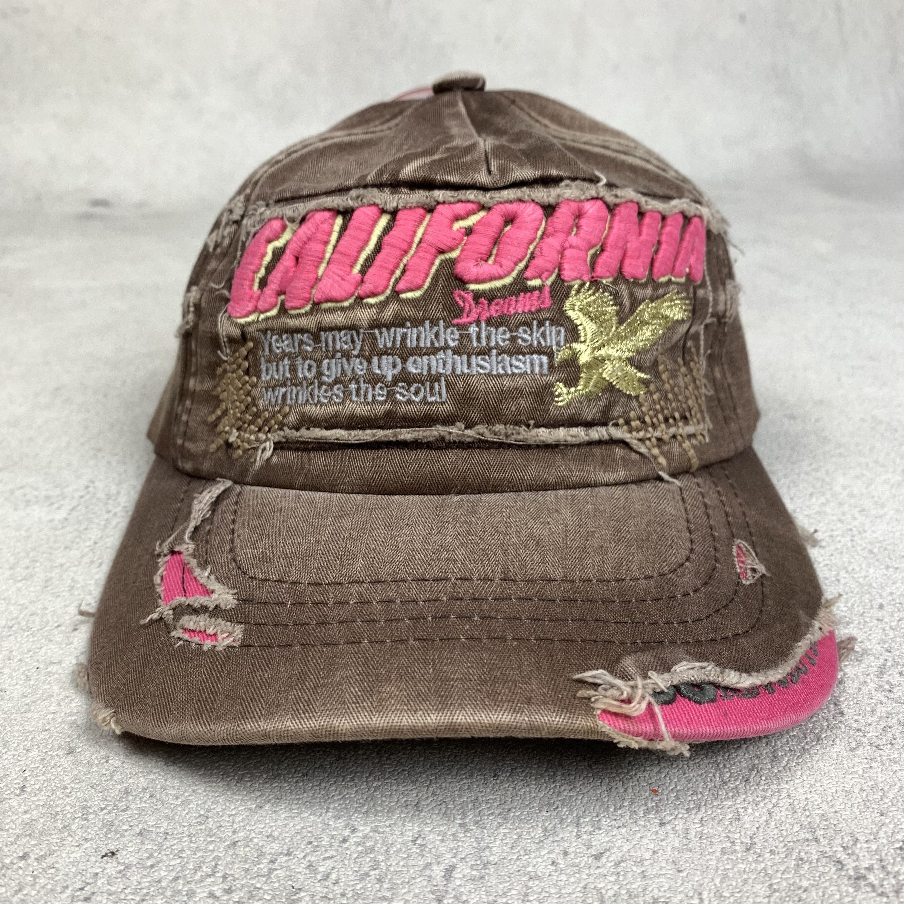 Vintage Distressed Hat Cap Japanese Brand Y2K California Size ONE SIZE - 1 Thumbnail