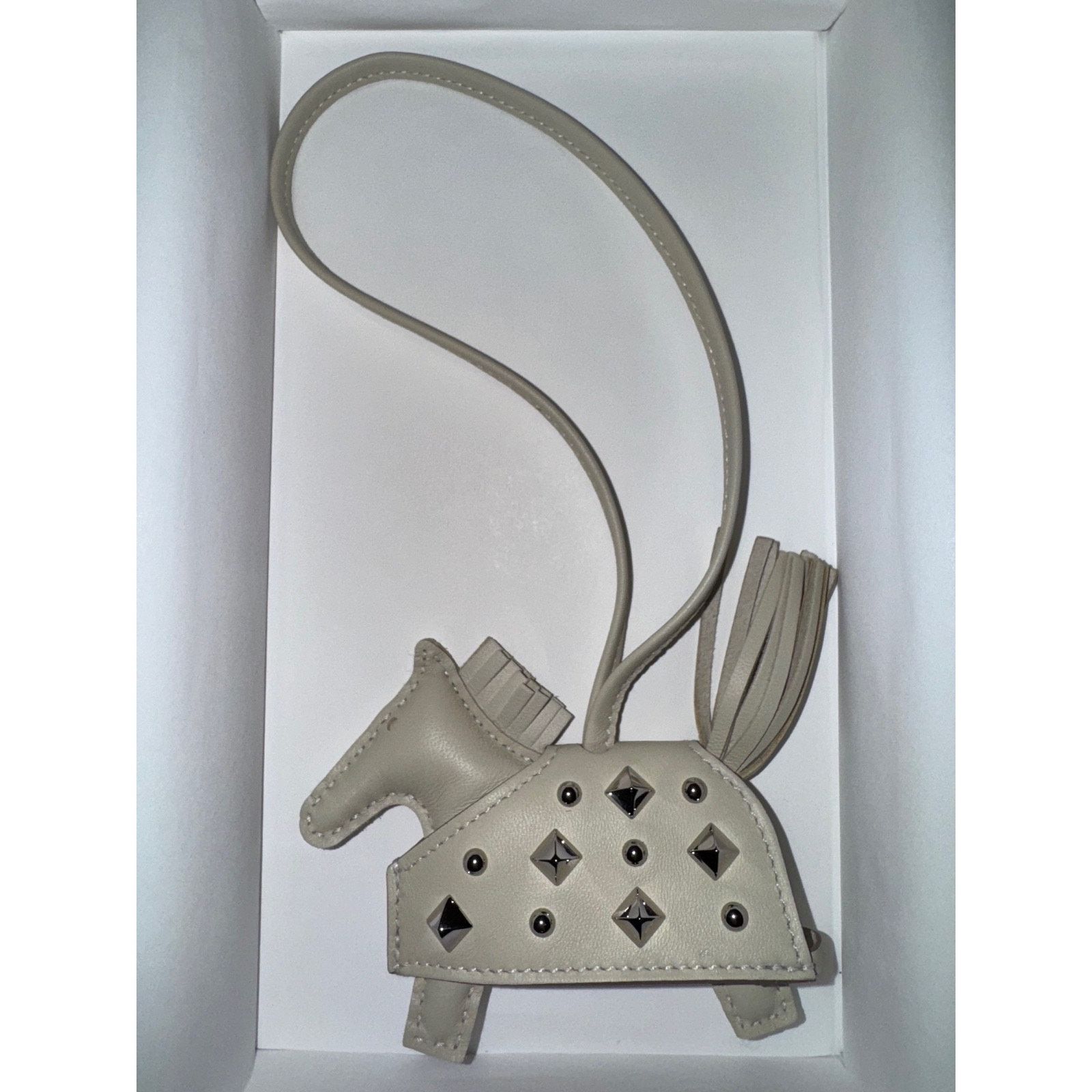 Hermes Hermes Horse Silver Studded Milo Leather Bag Charm Size ONE SIZE - 4 Thumbnail