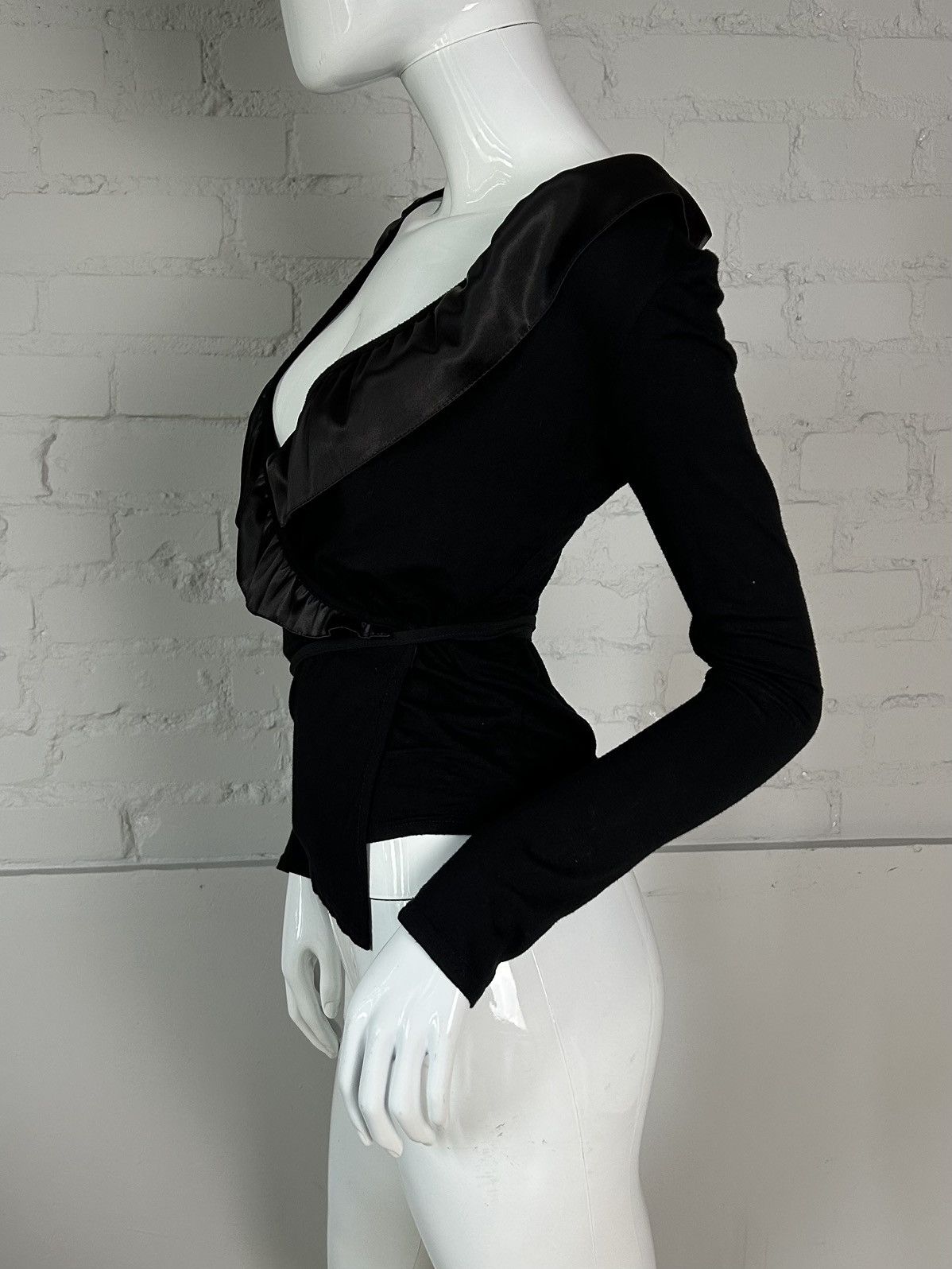 Other Black ruffled long sleeve top Size S / US 4 / IT 40 - 2 Thumbnail