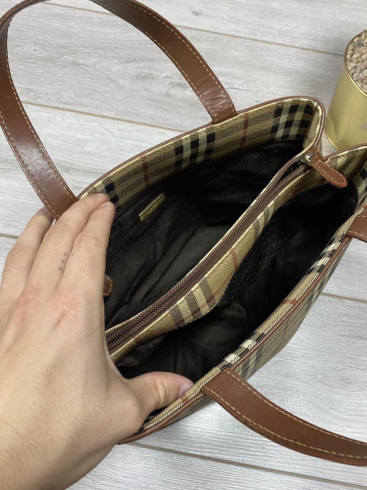Burberry Burberry vintage nova check leather canvas bag Size ONE SIZE - 7 Thumbnail