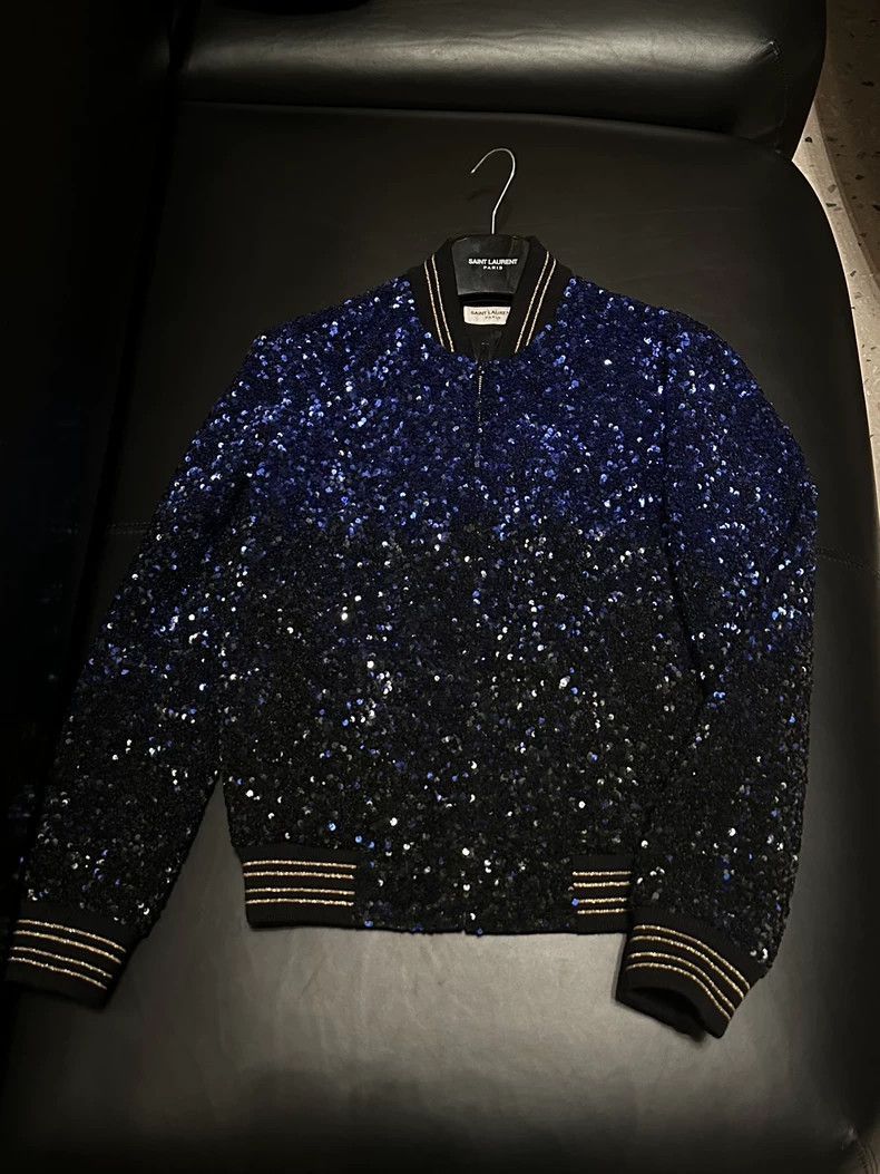 Saint Laurent Paris Saint Laurent Paris Blue and black scale jacket-2506 Size US S / EU 44-46 / 1 - 2 Thumbnail