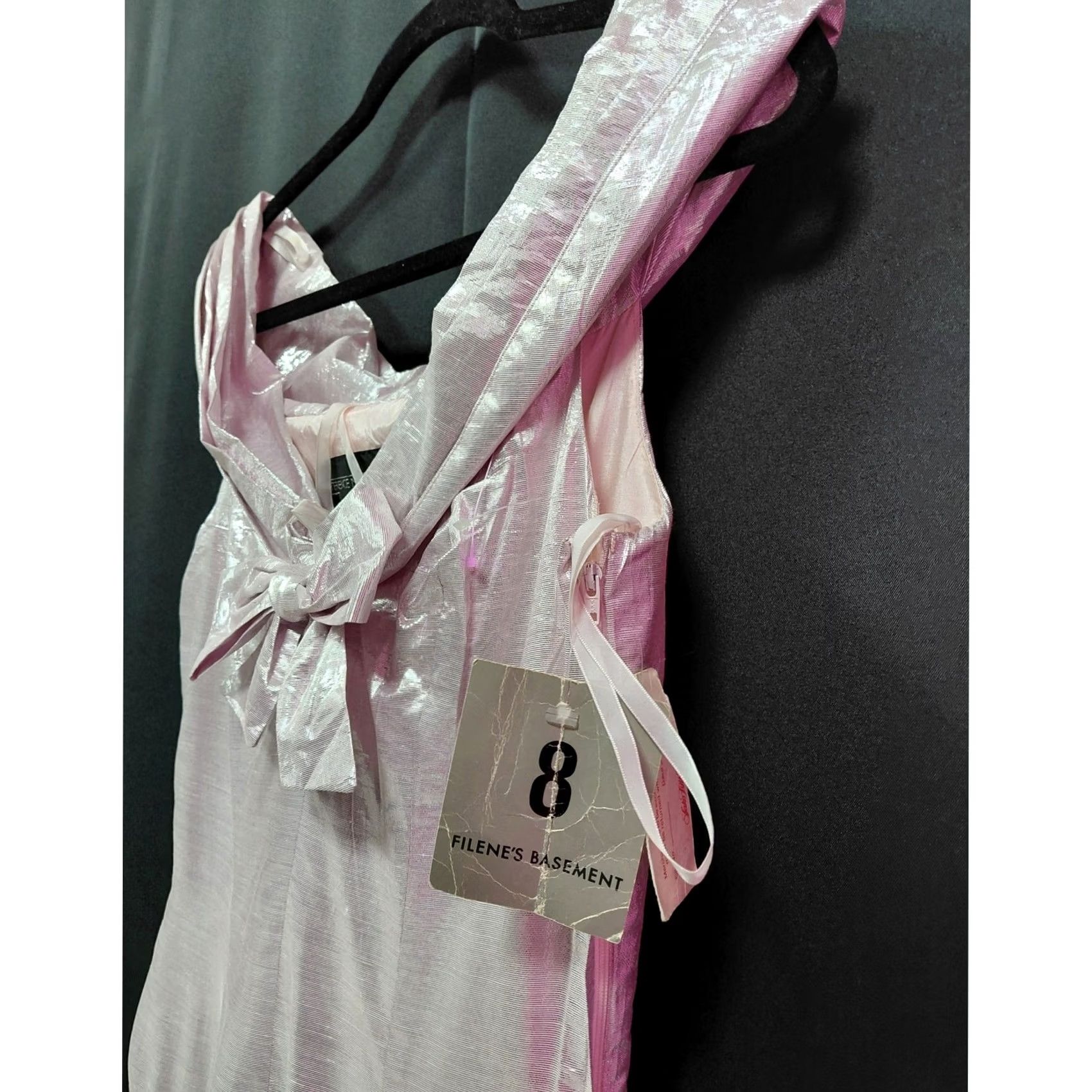 Vintage NWT TERENCE NOLDER Metallic Bow Dress Silver Solid Women Size 8 Tank Dress Sleeveless Midi Formal Party Wedding Bow Accent Size M / US 6-8 / IT 42-44 - 6 Thumbnail