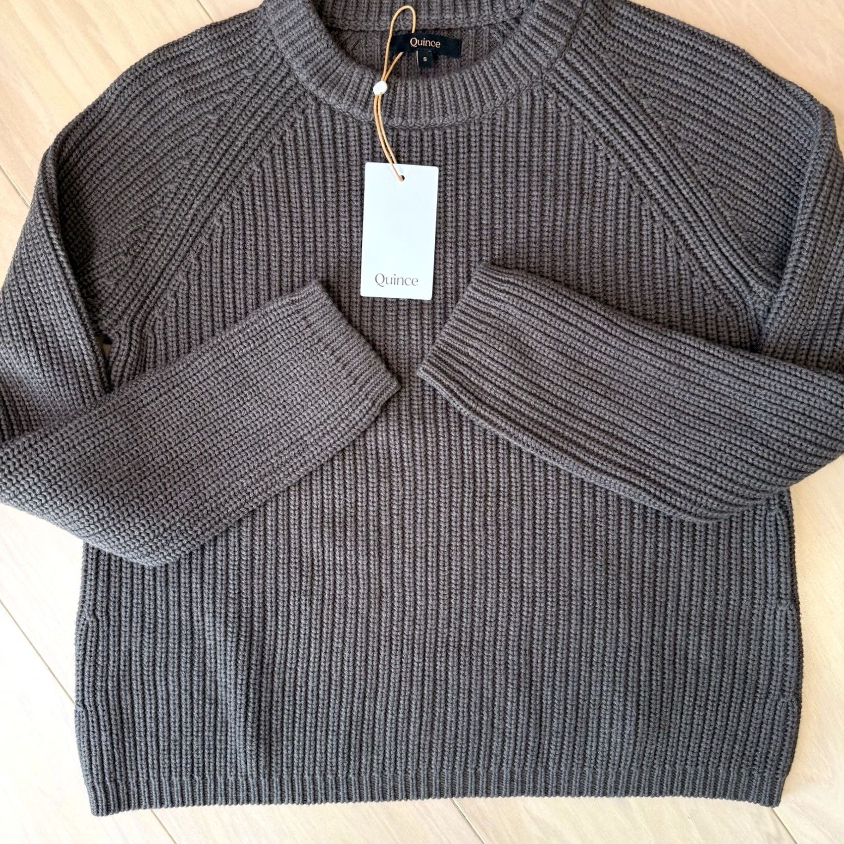 Quince Quince Fisherman Crew Sweater Women's Small Brown Organic Cotton Pullover NWT Size S / US 4 / IT 40 - 6 Thumbnail