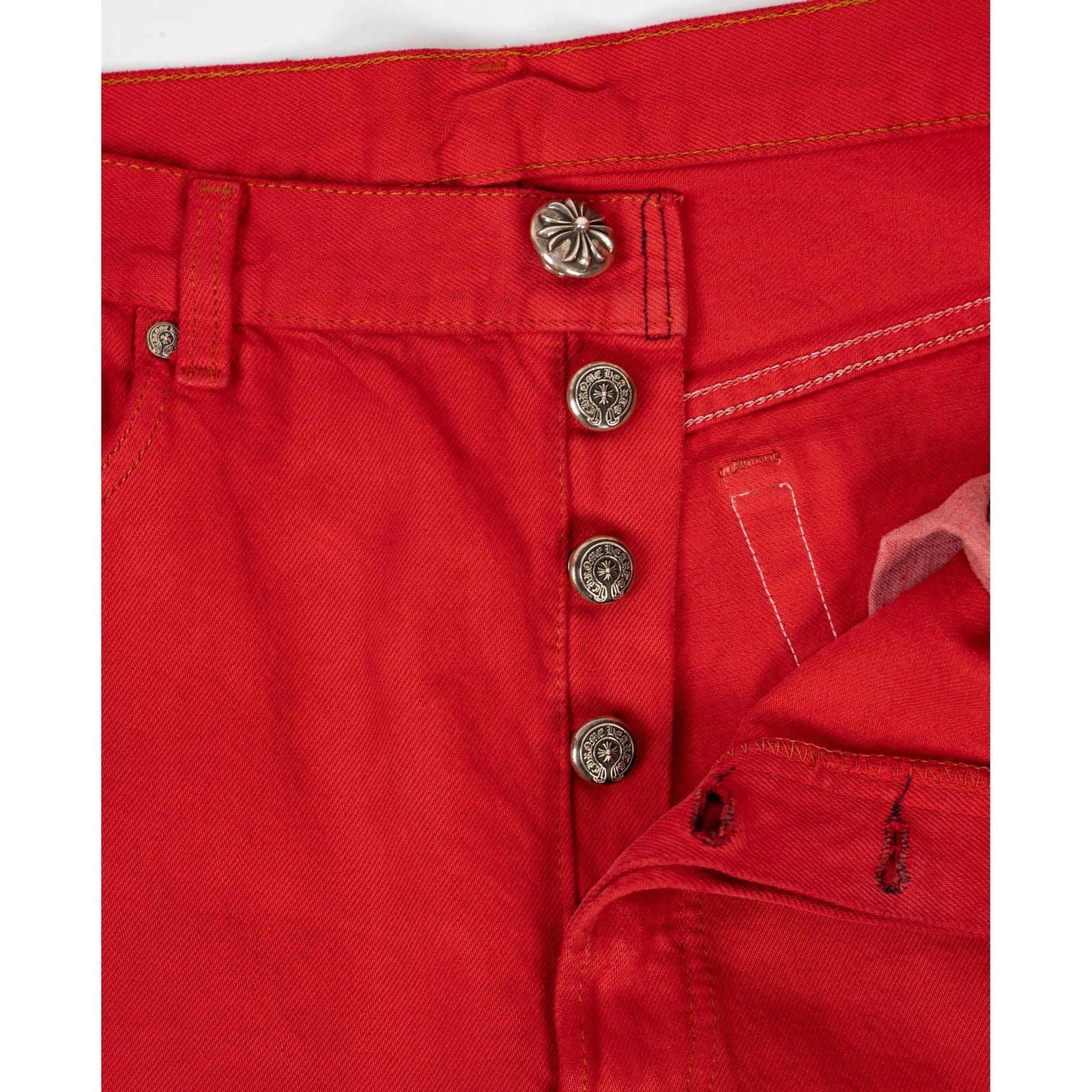Chrome Hearts Red Denim Paris Exclusive 'Red Crosses' Size US 33 - 13 Thumbnail