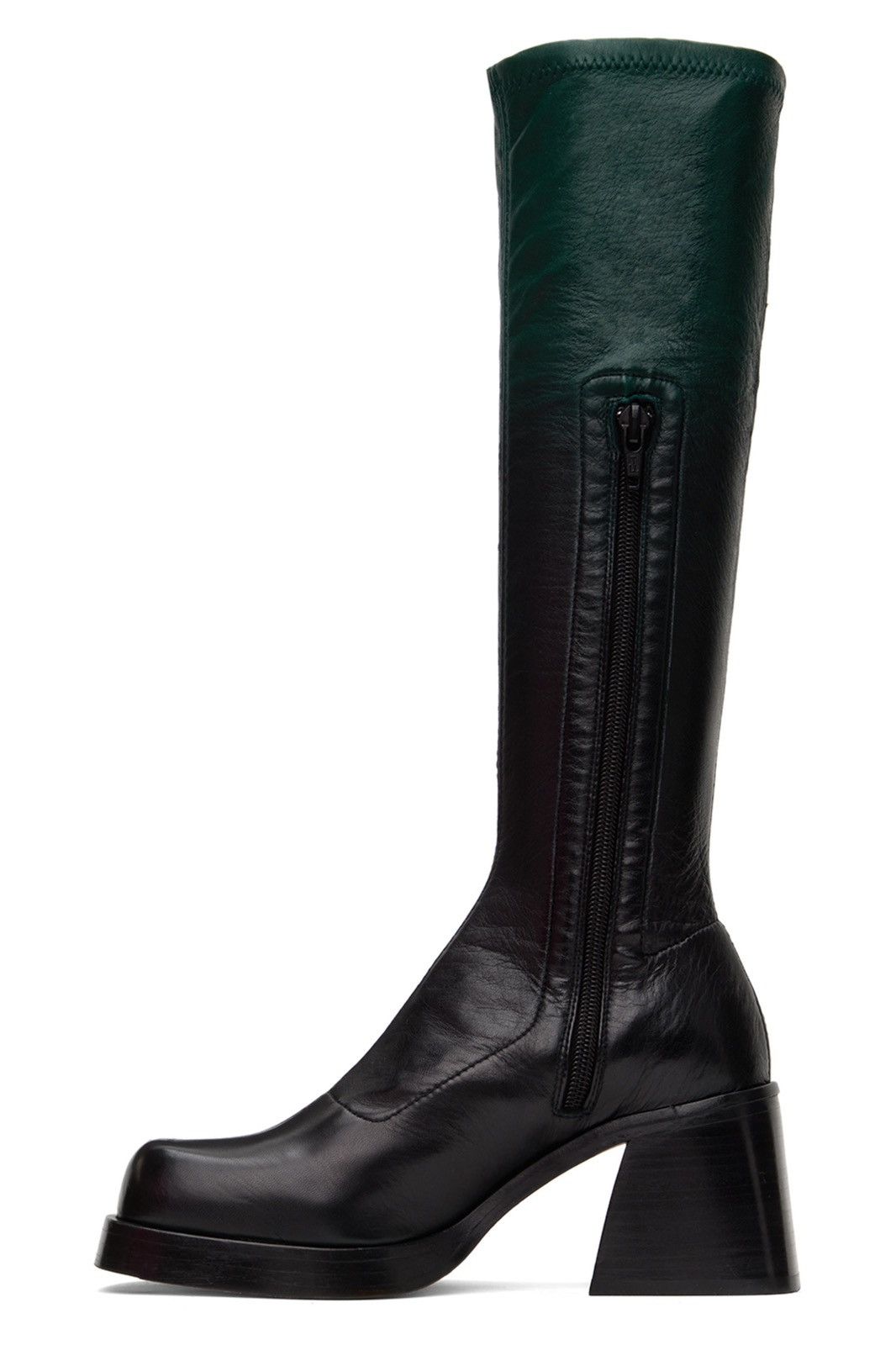 Miista MIISTA Green & Black Hedy Boots Size US 8 / IT 38 - 3 Thumbnail