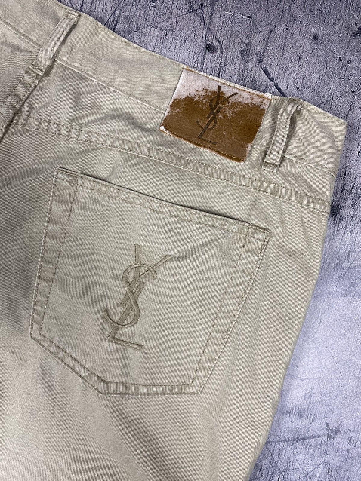 Vintage Yves Saint Laurent YSL 90’s Y2K Denim Chino Pants Jeans Size US 36 / EU 52 - 4 Thumbnail