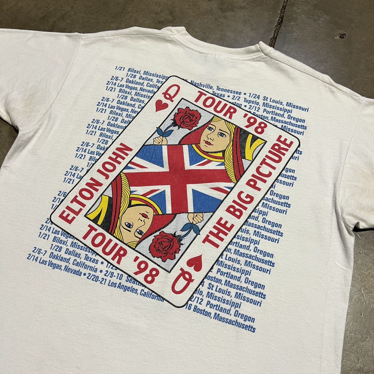 Band Tees Vintage Elton John The Big Picture Tour Band Tee Merch 90s Size US XL / EU 56 / 4 - 8 Thumbnail