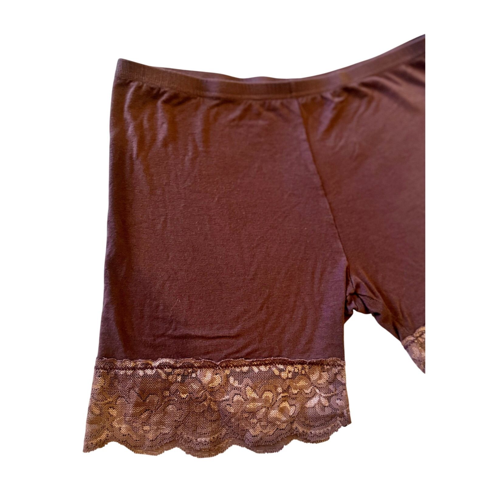 Macys Mancyfit Slip Shorts with Lace | Chocolate Brown | Large Size ONE SIZE - 3 Thumbnail
