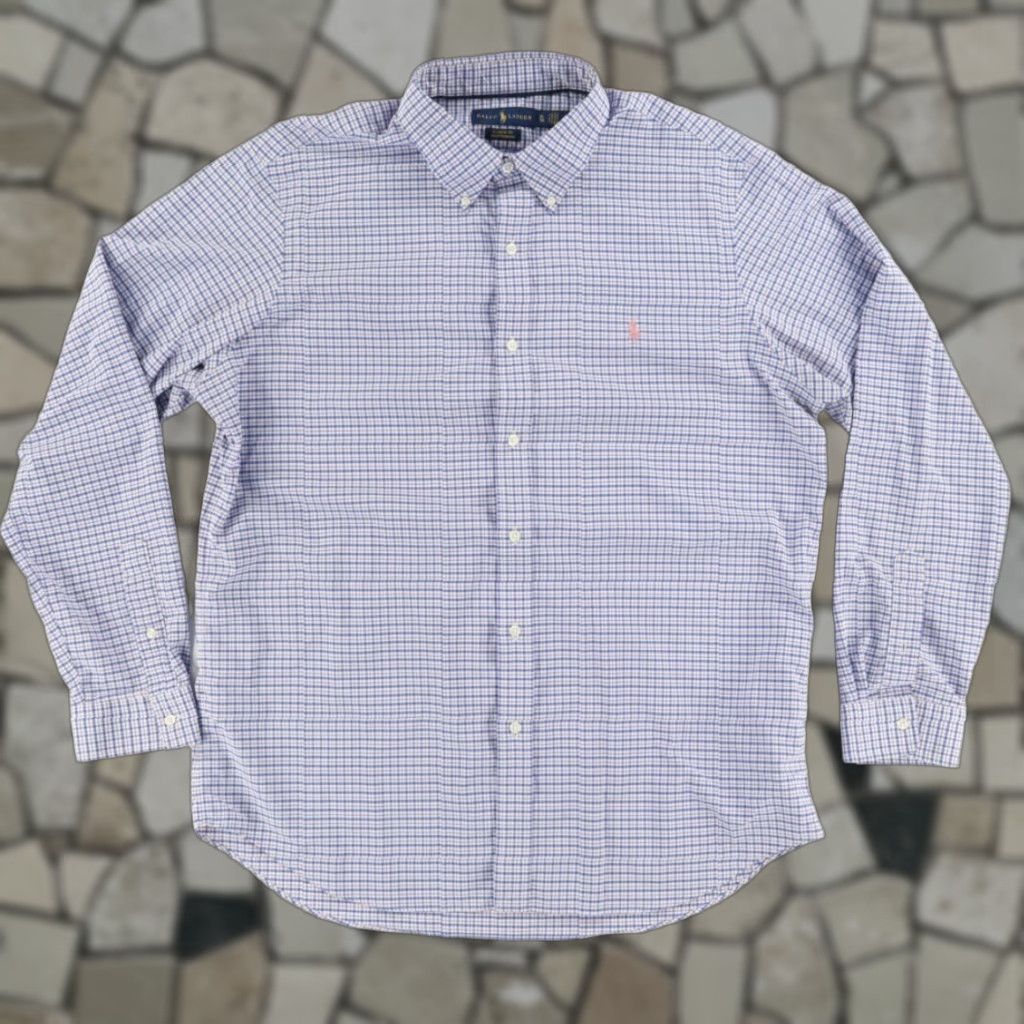 Ralph Lauren Ralph Lauren Performance Classic Fit Gingham Button Down Shirt Blue Men's XL Shirt Size US XL / EU 56 / 4 - 1 Thumbnail