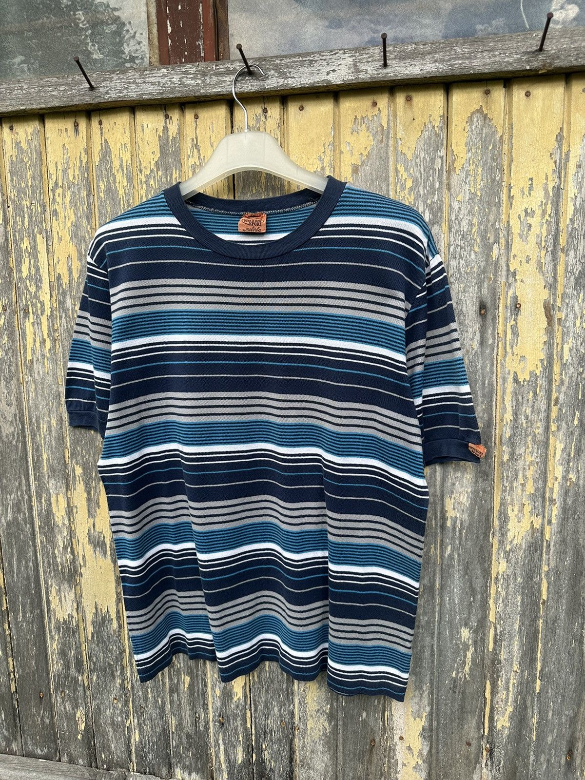 Missoni Vintage Missoni Sport Italy Stripe TShirt A526 Size US M / EU 48-50 / 2 - 2 Thumbnail