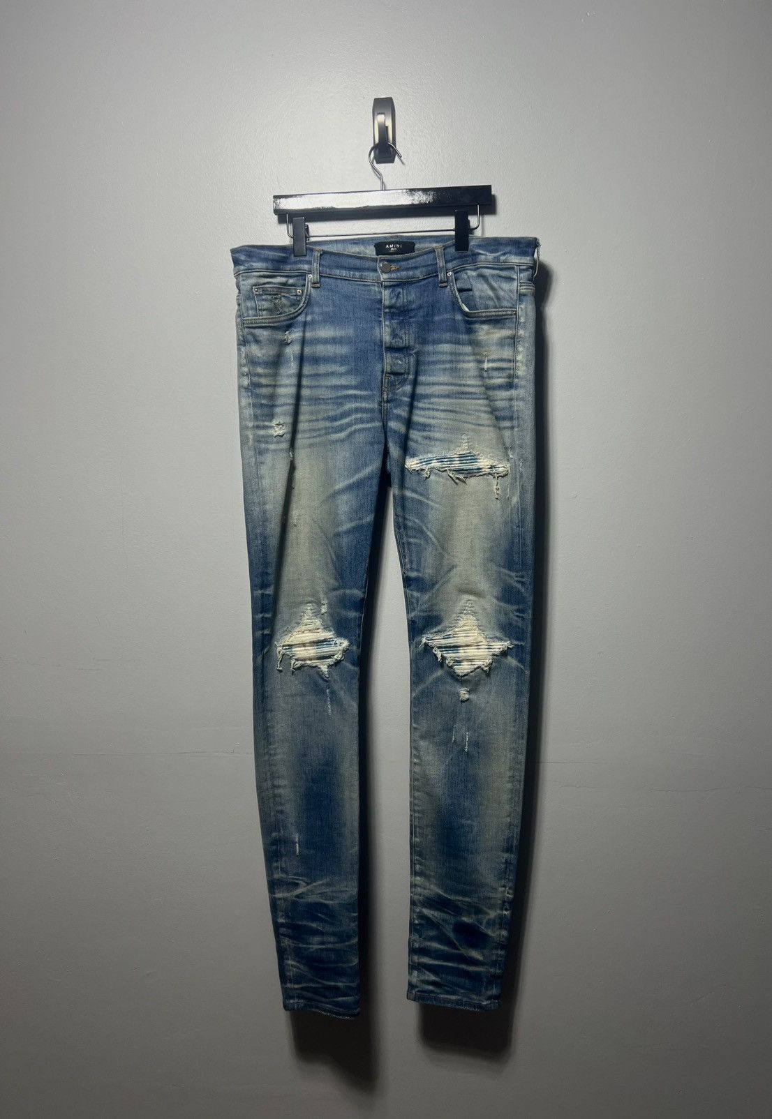 Amiri Amiri MX1 Tie Dye Patches Blue Denim Jeans Sz 31 | Grailed