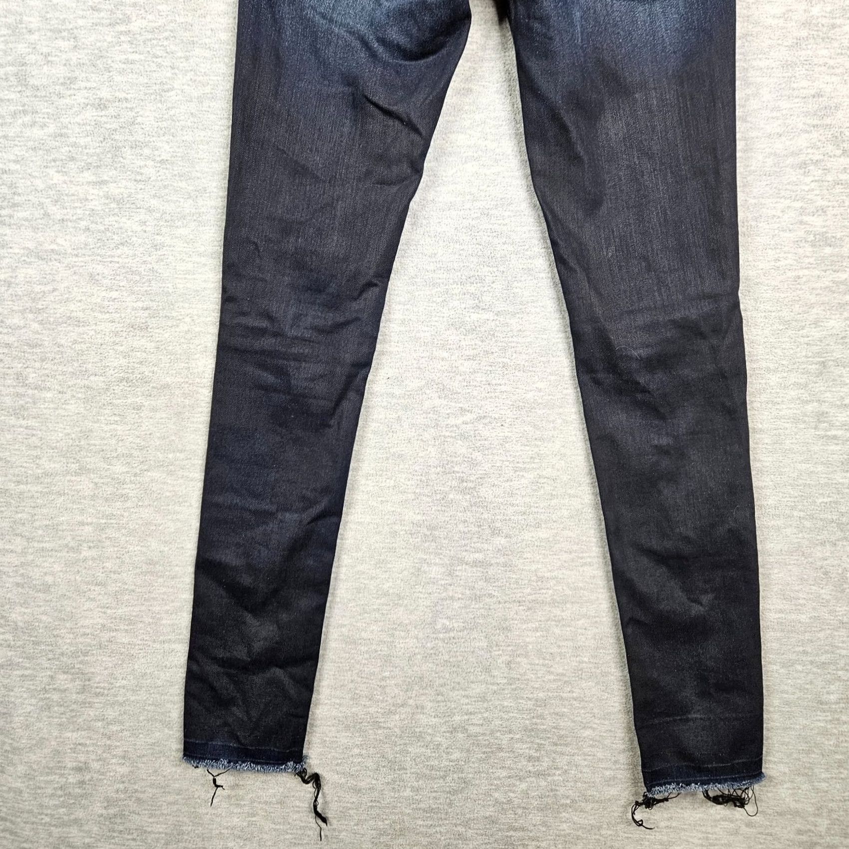 Rag & Bone rag & bone Jeans Women's Dark Wash Dearborn Skinny Raw hem Size 24 Denim Button 5-Pocket Solid Blue Shirt? Size 42" / US 20 - 4 Thumbnail