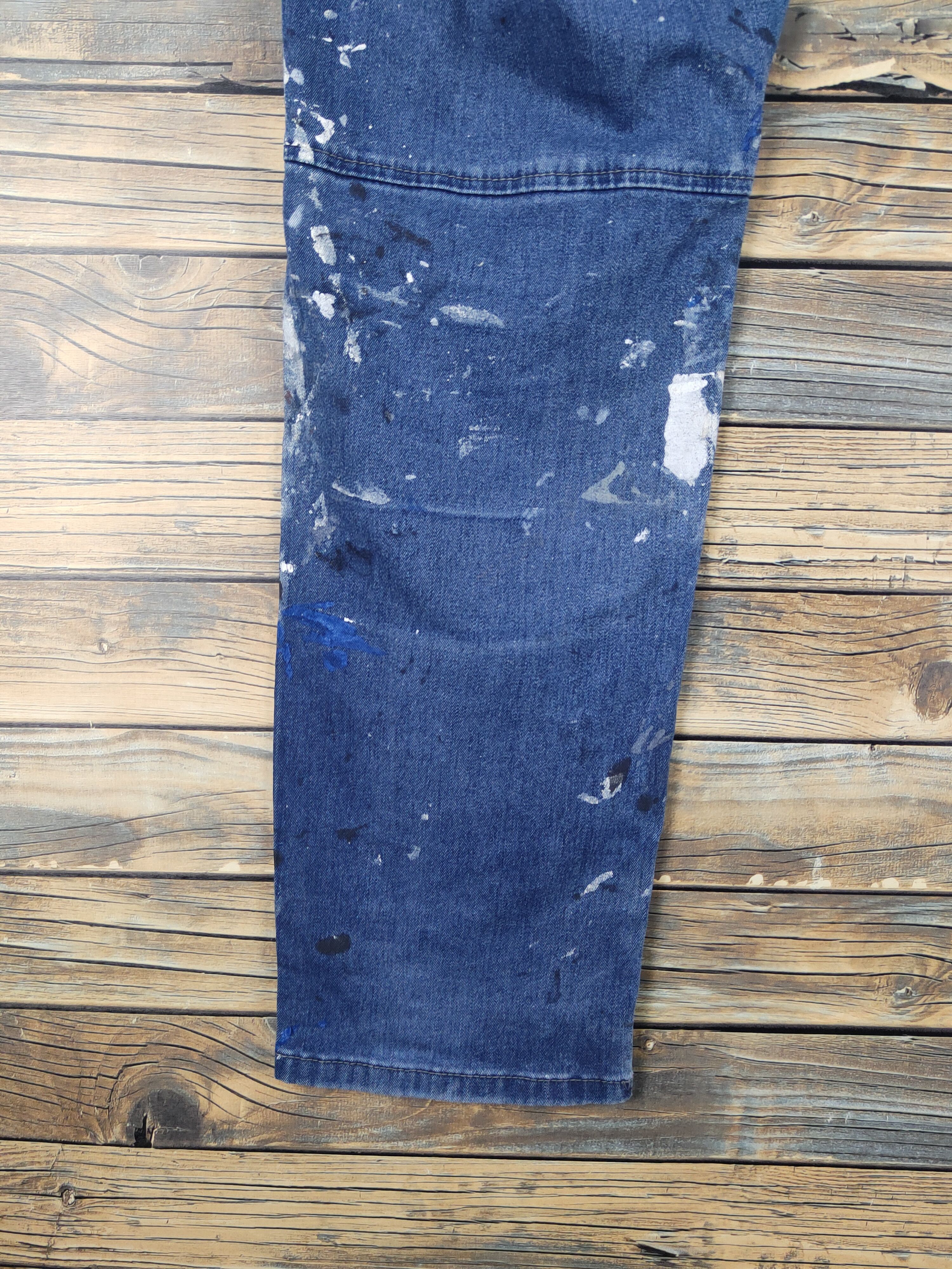 Japanese Brand Japan painter Blue Distressed Ripped denim Jeans #W1984 Size US 36 / EU 52 - 9 Thumbnail