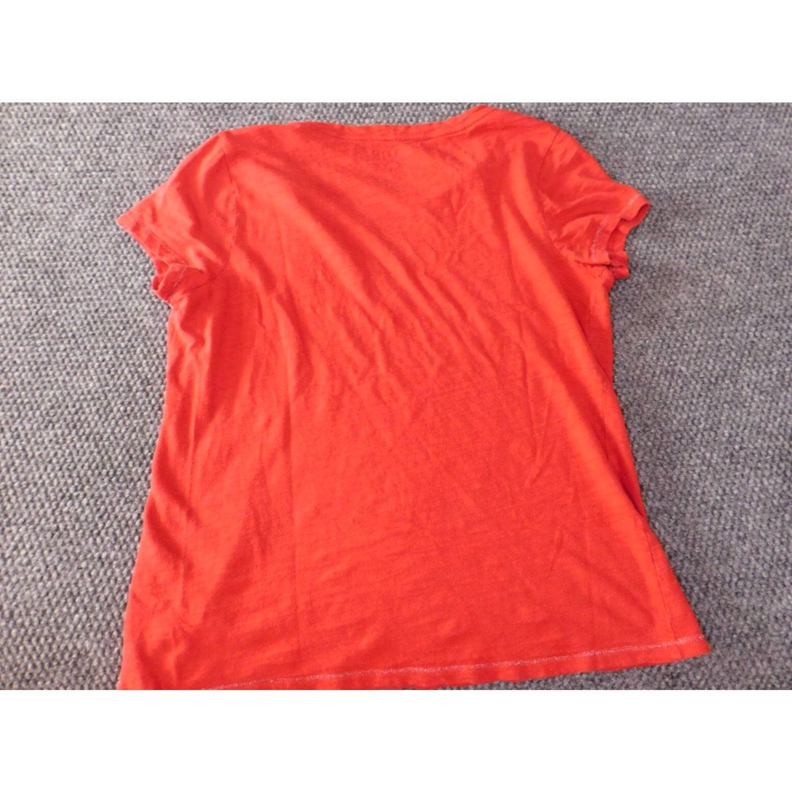 Old Navy Old Navy Blouse Womens L Red Crew Neck Short Sleeve Pullover Casual Cotton Stretch - Basic, Regular, Button, American, Vintage No Size L / US 10 / IT 46 - 7 Thumbnail