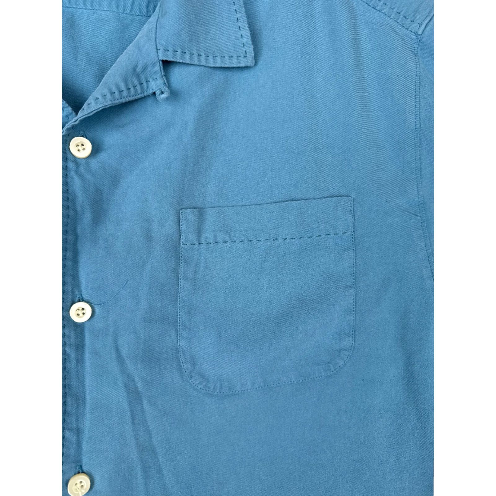 Tommy Bahama Tommy Bahama Shirt Men Large Blue 100% Silk Button Up Hawaiian Camp Pocket Mens Size US L / EU 52-54 / 3 - 6 Thumbnail