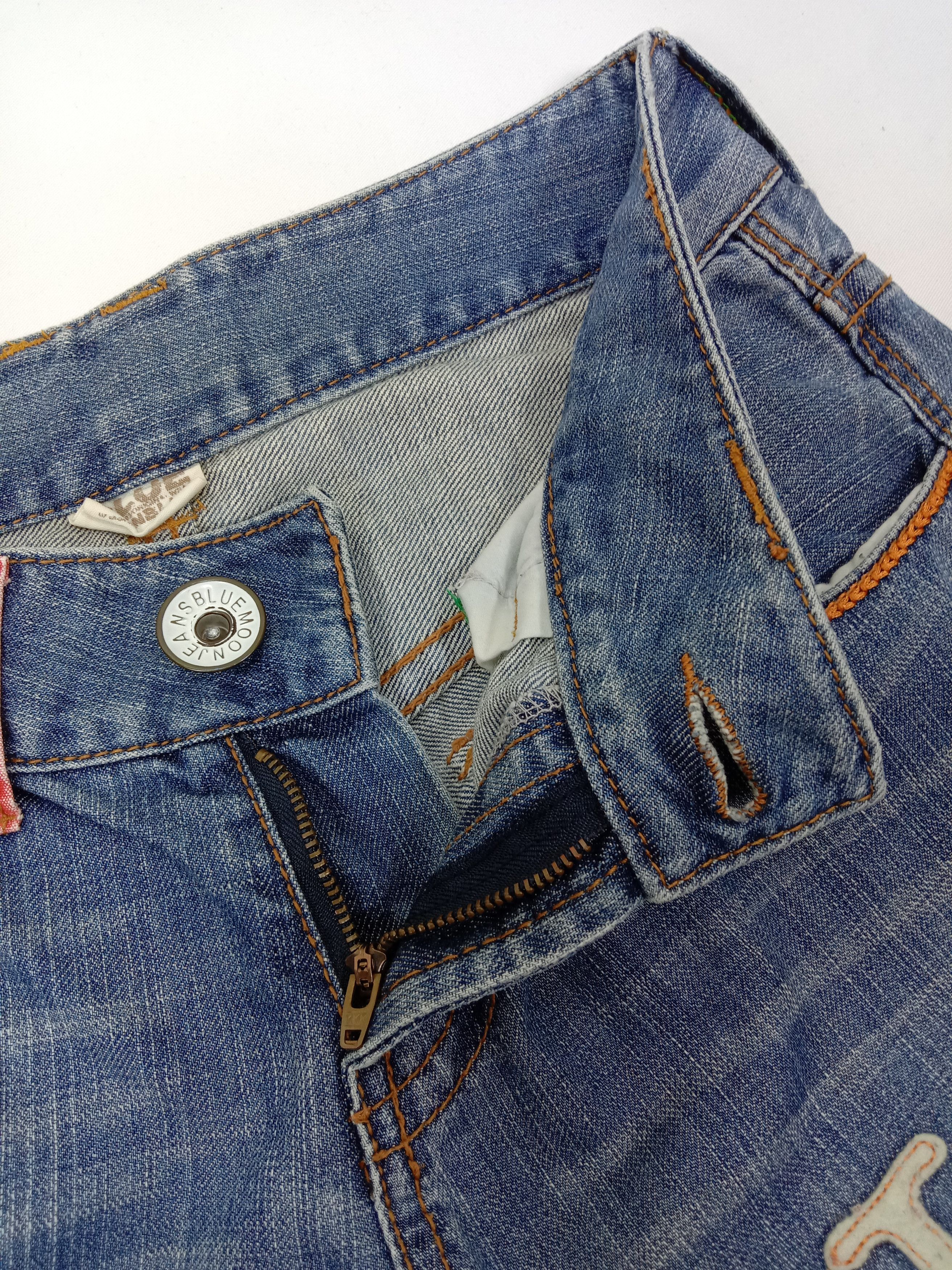 Japanese Brand Vintage Blue Moon Blue Rainbow Knitted Pocket Jeans Size 27" / US 4 / IT 40 - 9 Thumbnail