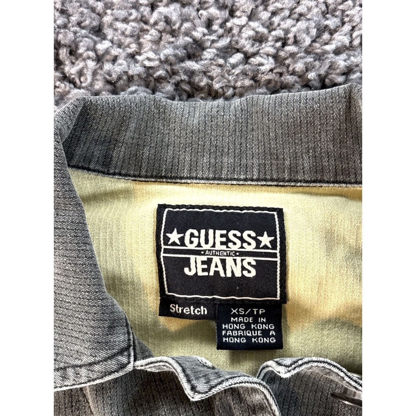 Guess VINTAGE GUESS Denim Jacket Womens XS Green 90s Button Cotton Cargo Basic Jacket Mens? Size 26" / US 2 / IT 38 - 4 Thumbnail