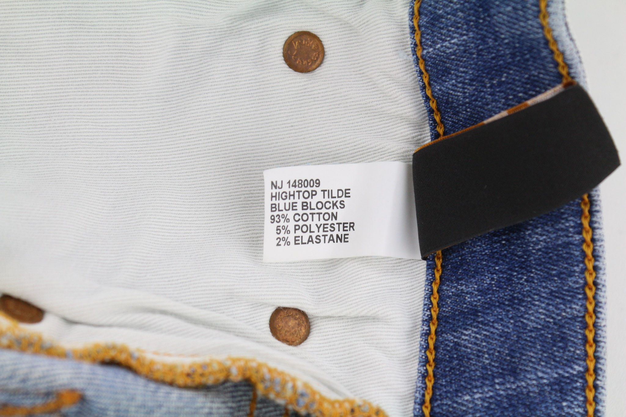 Nudie Jeans HIGHTOP TILDE W28/L30 Blue Blocks Stretch Jeans 80455 Size US 28 / EU 44 - 7 Thumbnail
