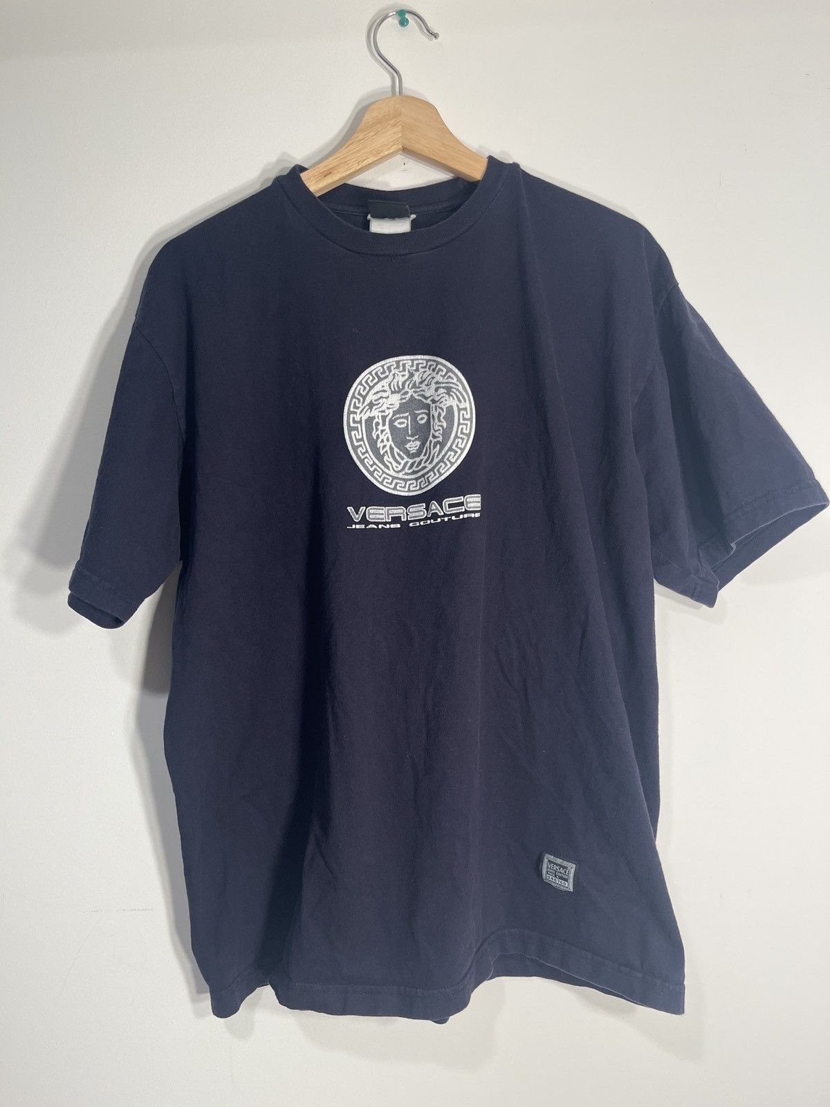 Versace × Versace Jeans Couture Versace Jean Couture logo dark blue T-shirt Size US M / EU 48-50 / 2 - 1 Thumbnail