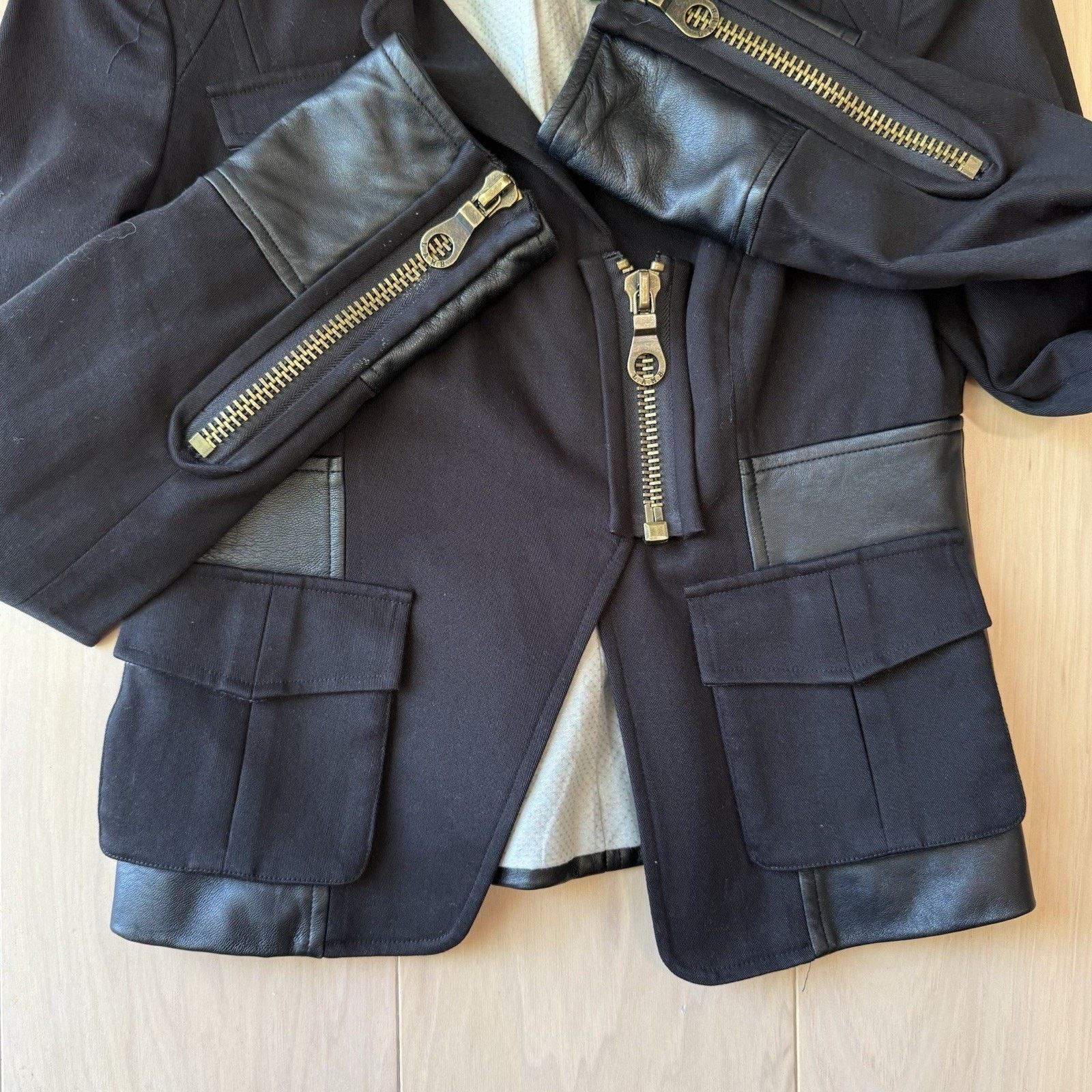 L.A.M.B. L.A.M.B. Motorcycle Jacket Women's 2 Black Blazer Designer Size XS / US 0-2 / IT 36-38 - 5 Thumbnail