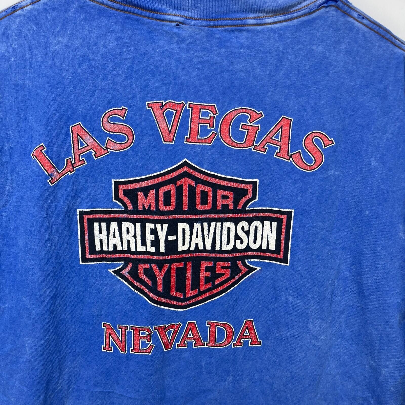 Harley Davidson Vintage Harley Davidson Las Vegas Nevada Blue T Shirt 2XL Size US XXL / EU 58 / 5 - 2 Thumbnail